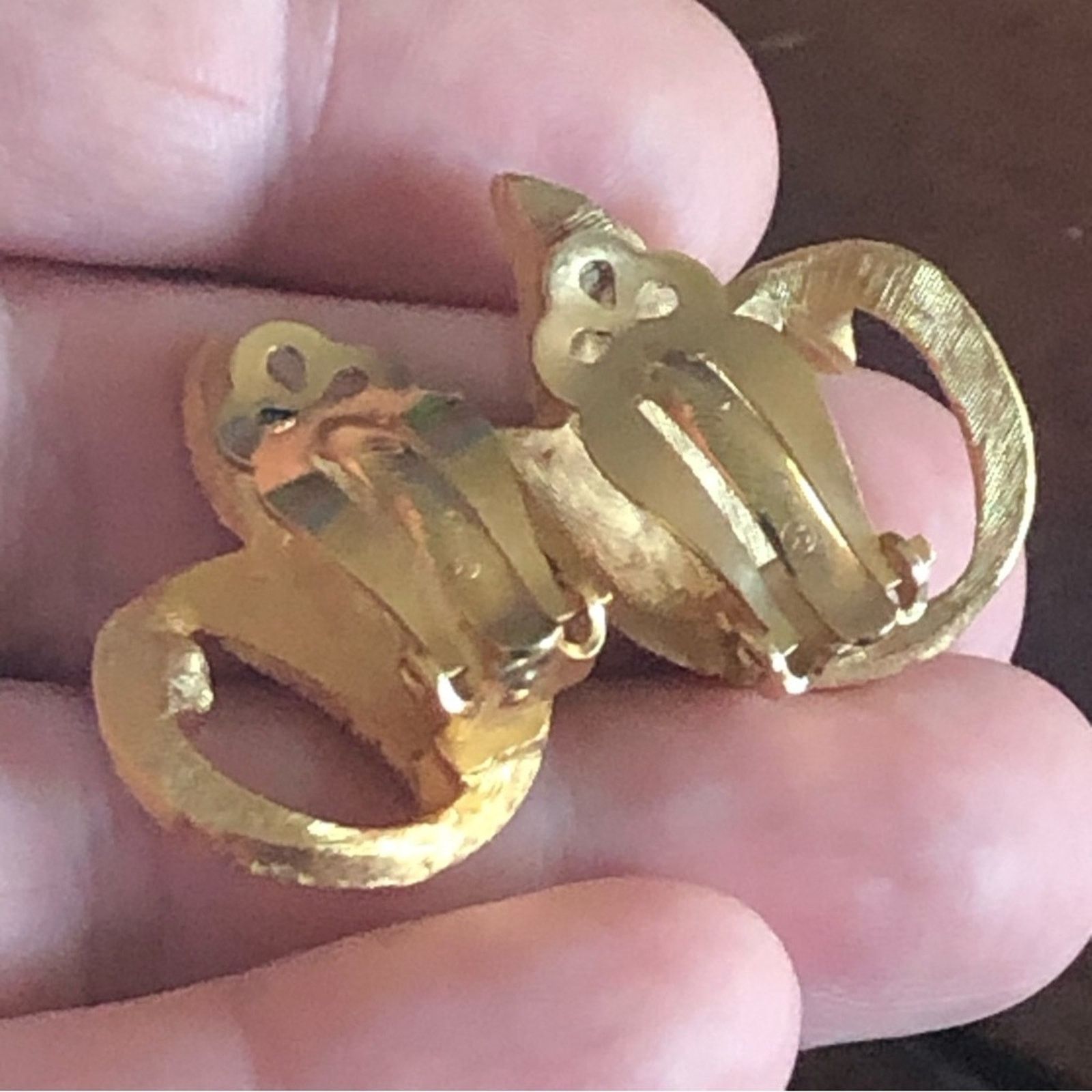 Vintage Vintage Pastelli botanical gold leaf clip on earrings Size ONE SIZE - 5 Thumbnail