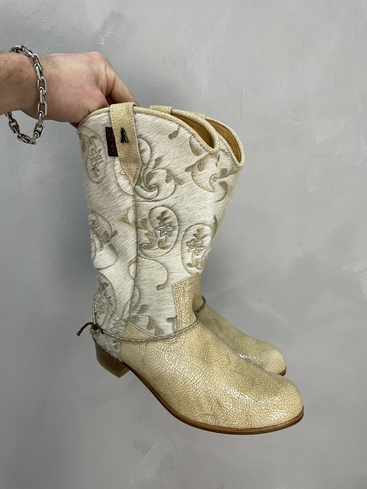 Vintage 90s Vintage Leather Cowboy Boots Western shoes GUIDI STYLE Size US 5 / IT 35 - 1 Thumbnail