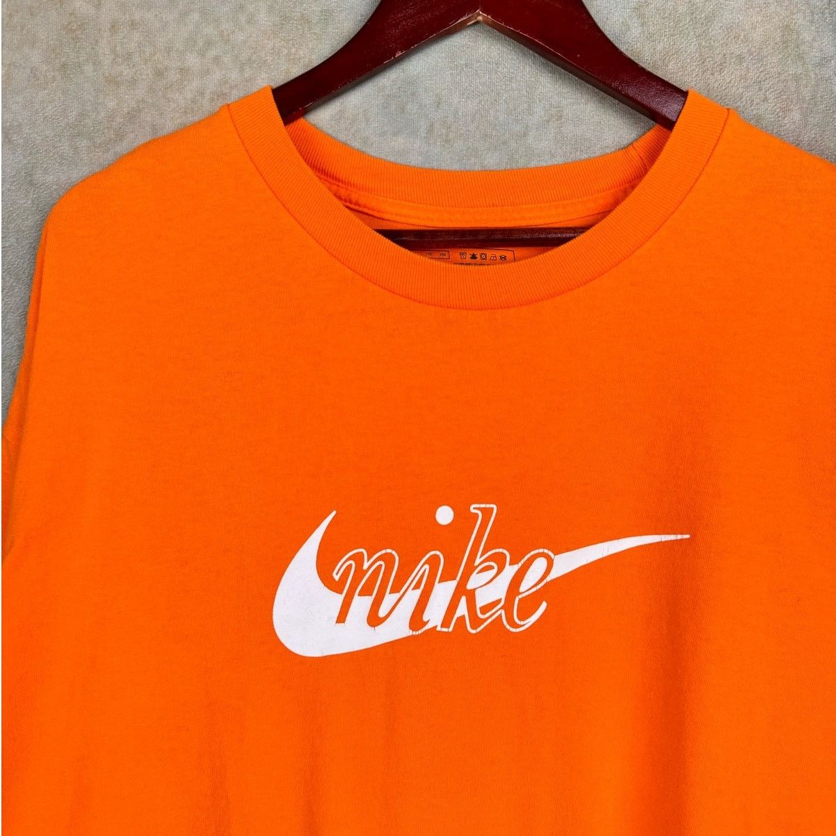 Nike × Vintage VTG Y2K Nike Logo T Shirt Sz XXL Orange Center Swoosh Logo Size US XXL / EU 58 / 5 - 4 Thumbnail