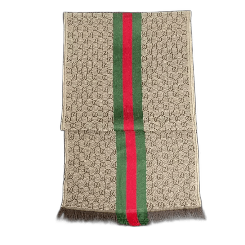 Gucci gucci red green stripe patterned scarf Size ONE SIZE - 1 Thumbnail