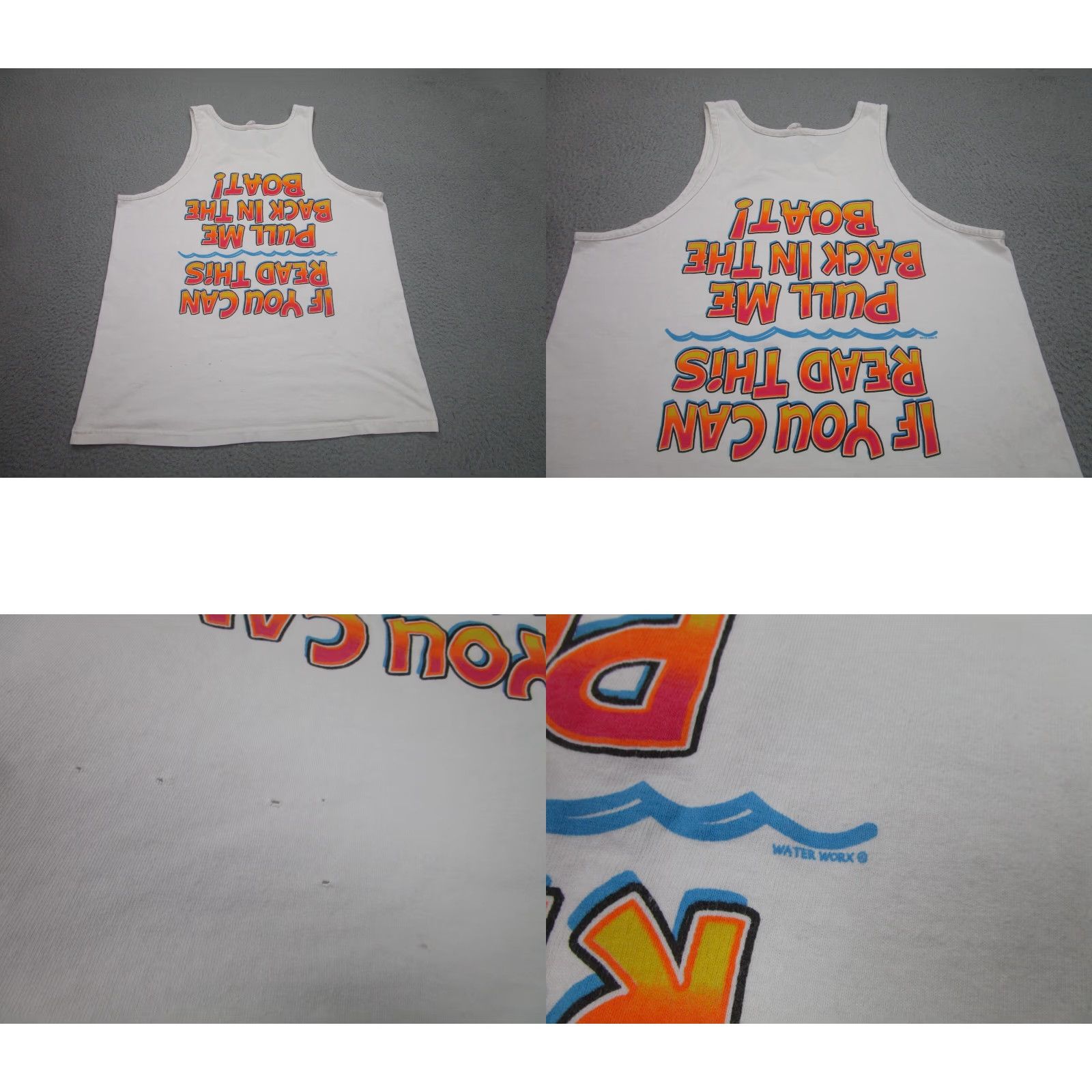 Vintage VINTAGE Water Worx Fisherman Tank Top Shirt Mens XL White Cotton Jersey 90s Grunge USA Size US XL / EU 56 / 4 - 8 Thumbnail