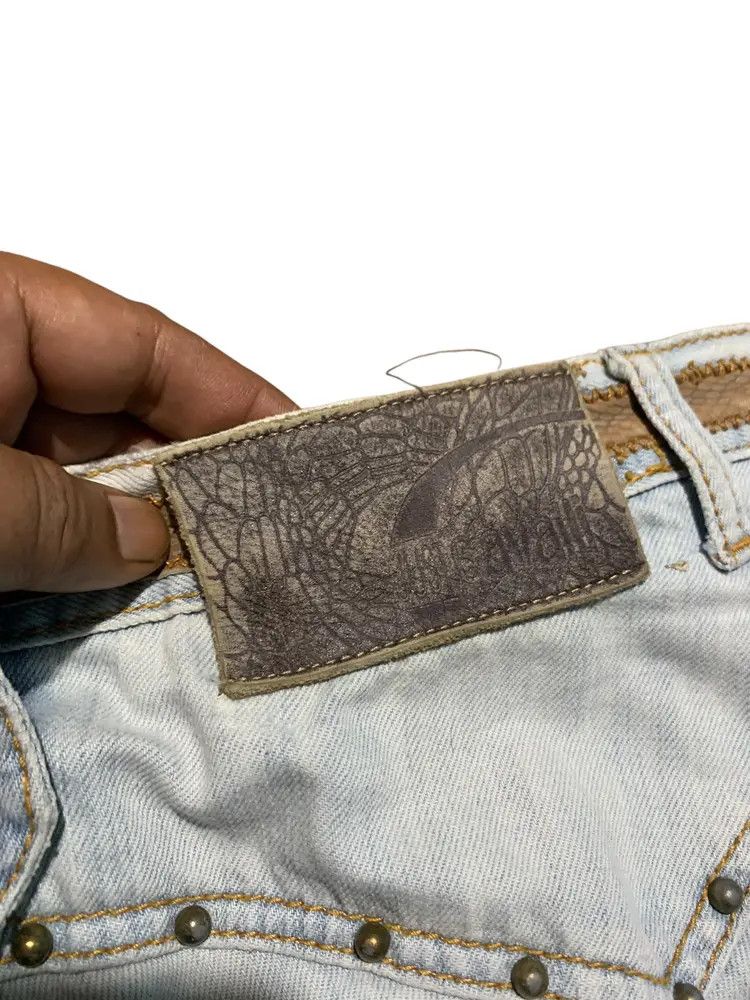 Just Cavalli Vintage Cavalli studded punk leather taped snake skin denim Size US 31 - 13 Thumbnail