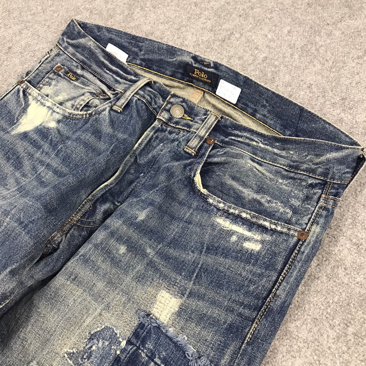 Japanese Brand × Polo Ralph Lauren POLO RALPH LAUREN PATCHWORK DISTRESSED DENIM PANTS Size US 31 - 6 Thumbnail