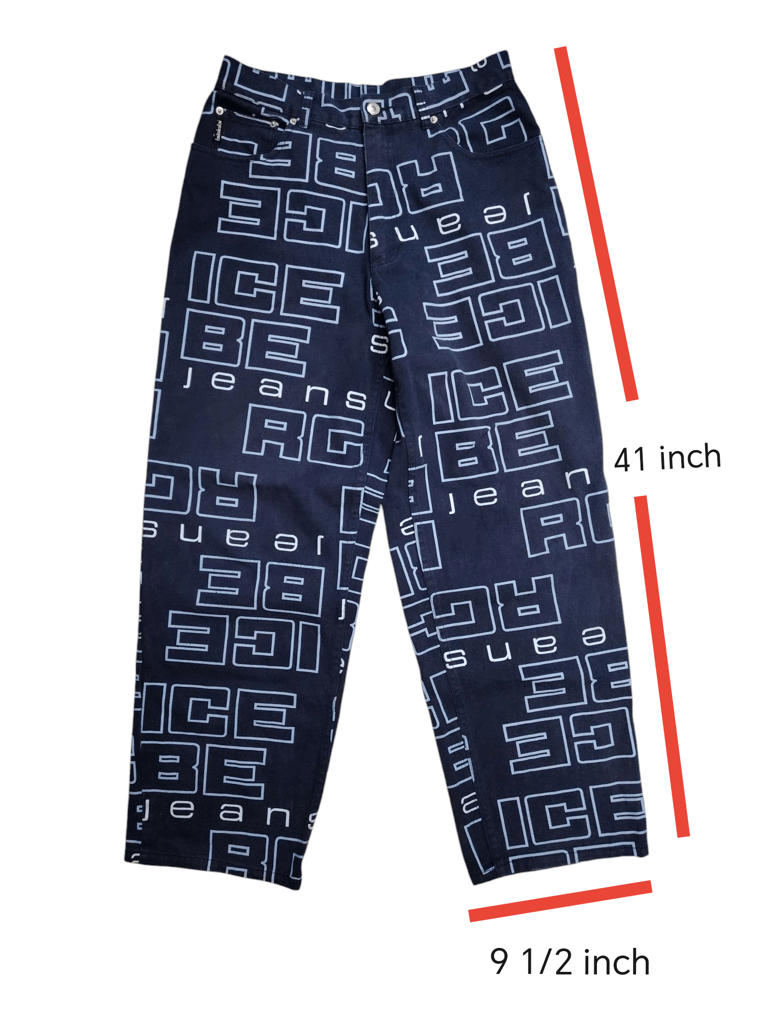Iceberg × Vintage Iceberg Jeans spell out trousers 90's Size US 32 / EU 48 - 1 Thumbnail