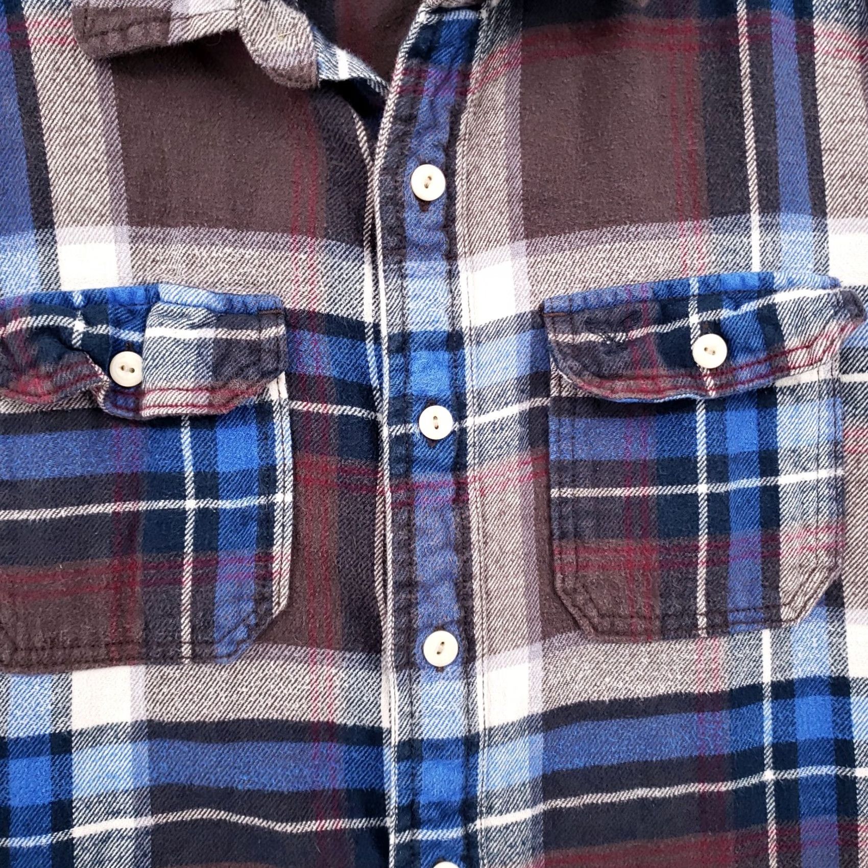 American Eagle Outfitters American Eagle Button Up Shirt Mens L Brown Athletic Fit Flannel Long Sleeve Size US L / EU 52-54 / 3 - 3 Thumbnail