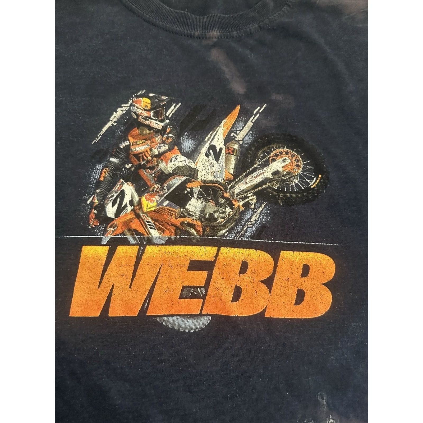 Vintage COOPER WEBB #2 T-shirt XL Motocross Distressed Blue Red Bull Supercross Blu Men Short Sleeve Crew Neck Graphic Print Sports Distro Red Bull Distressed Size US XL / EU 56 / 4 - 4 Thumbnail