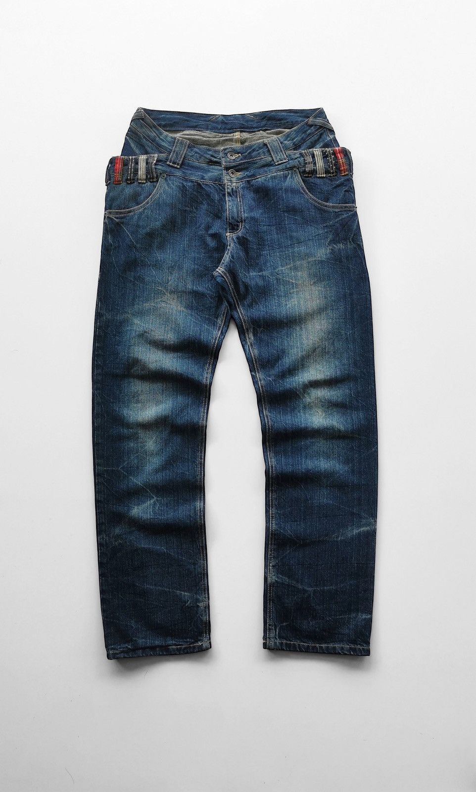 image of Vintage Double Waist Jeans (Size 31X42.5) in Denim, Men's