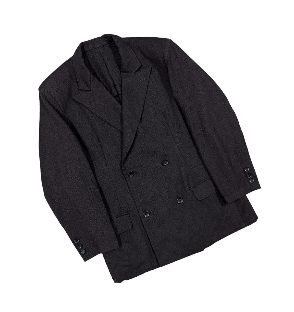 Yohji Yamamoto Vtg🔥Ys Yohji Yamamoto Salt&Pepper Wool Double Breasted Coat Size 40L - 7 Thumbnail