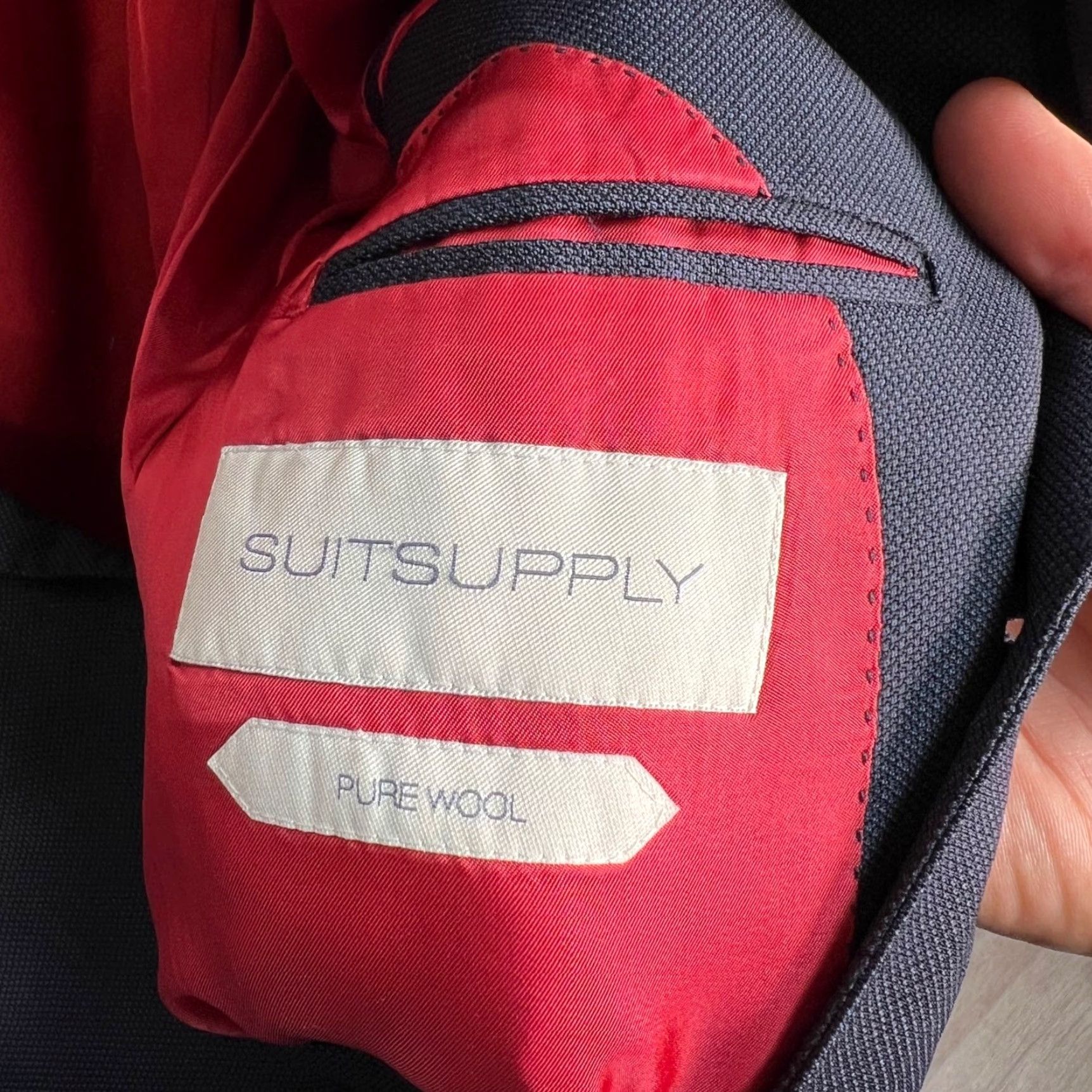 Suitsupply Suitsupply Mens Blazer Wool Two-Button Navy Blue Lining Vitale Barberis Fabric Jacket Regular 38 Adult Mens 2 Piece Bnwt Size 38R - 3 Thumbnail