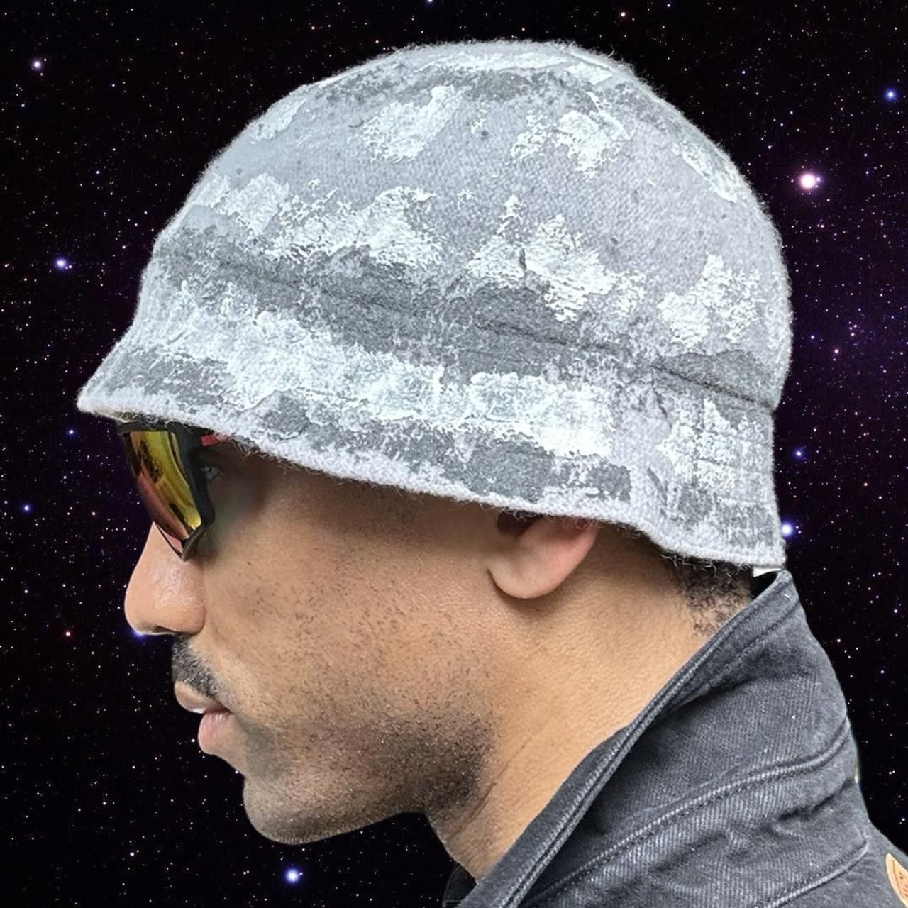 Other ASTROBOI* Gray Faux Mohair Painted Bucket Hat Size ONE SIZE - 3 Thumbnail