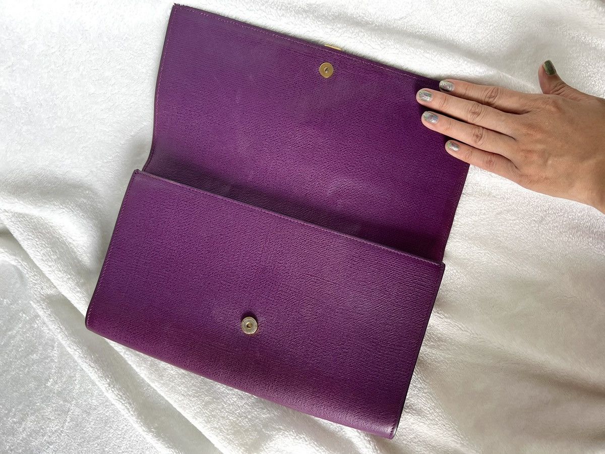 Yves Saint Laurent Saint Laurent Chyc Clutch – Purple Size ONE SIZE - 10 Thumbnail