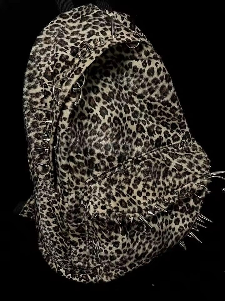 Japanese Brand Leopard Punk Rivet Gothic Backpack Size ONE SIZE - 3 Thumbnail