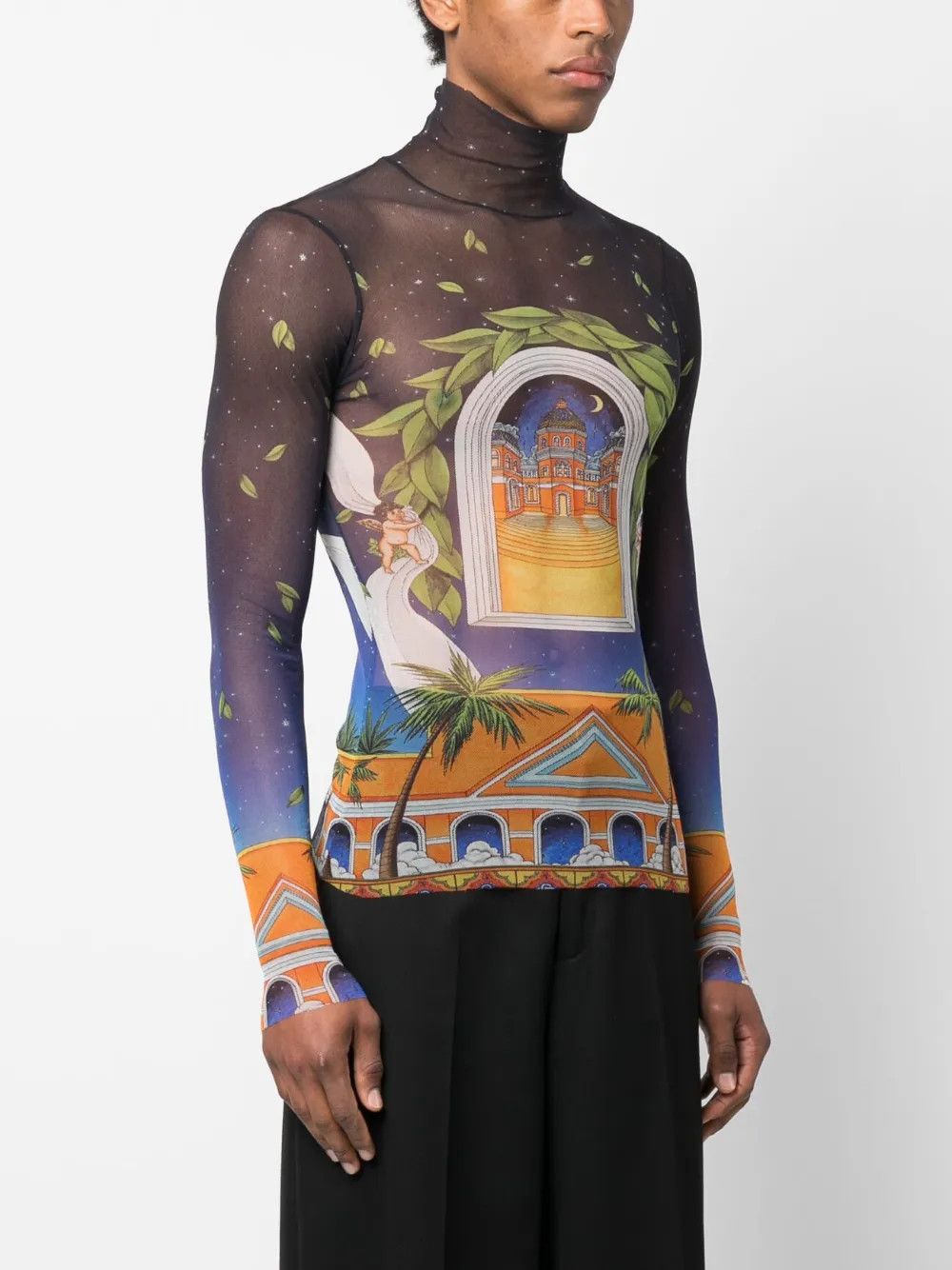 Casablanca o1mle0326 Printed Mesh Top in Multicolor Size US XS / EU 42 / 0 - 3 Thumbnail