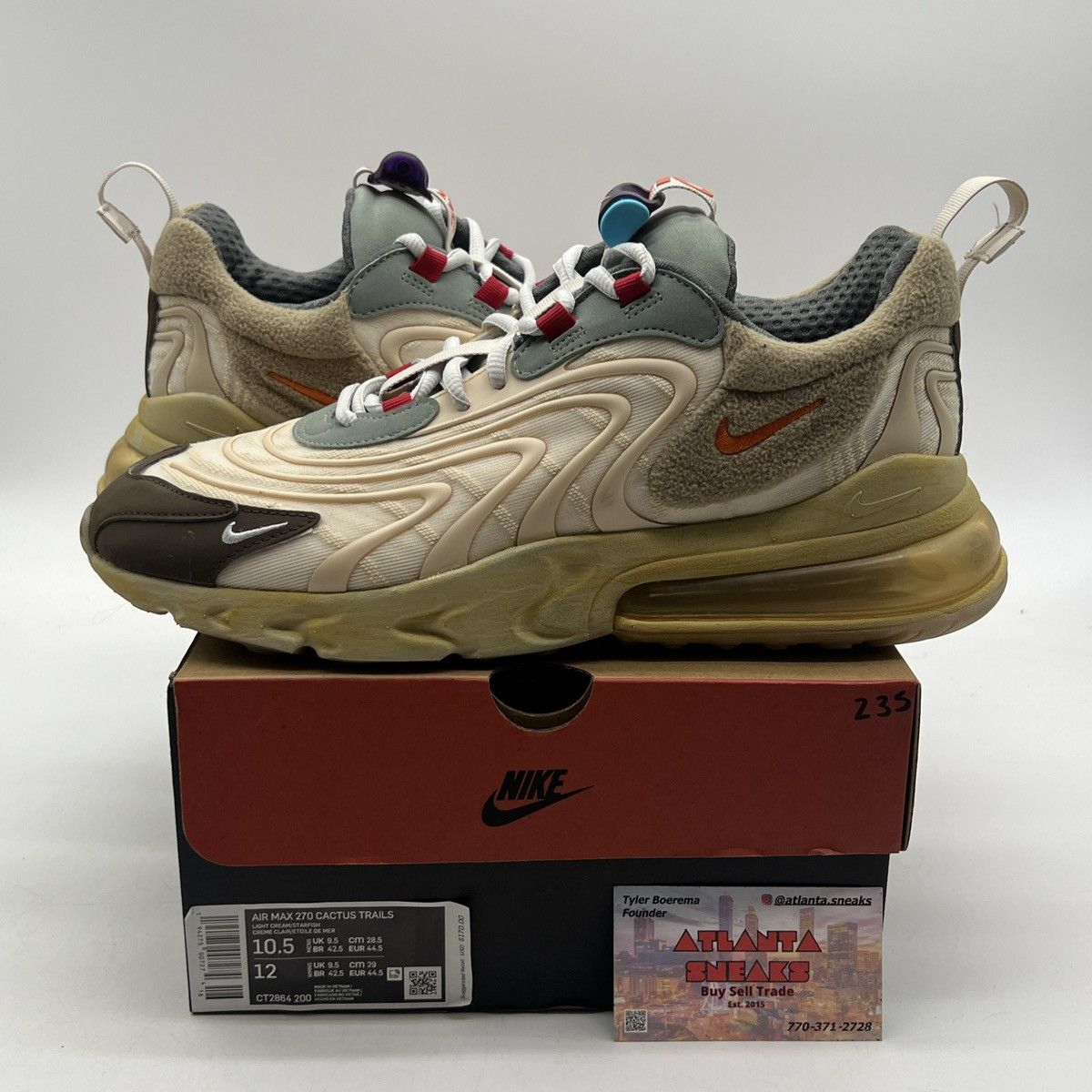 Nike Travis Scott x air max 270 react cactus trails Size US 10.5 / EU 43-44 - 1 Thumbnail