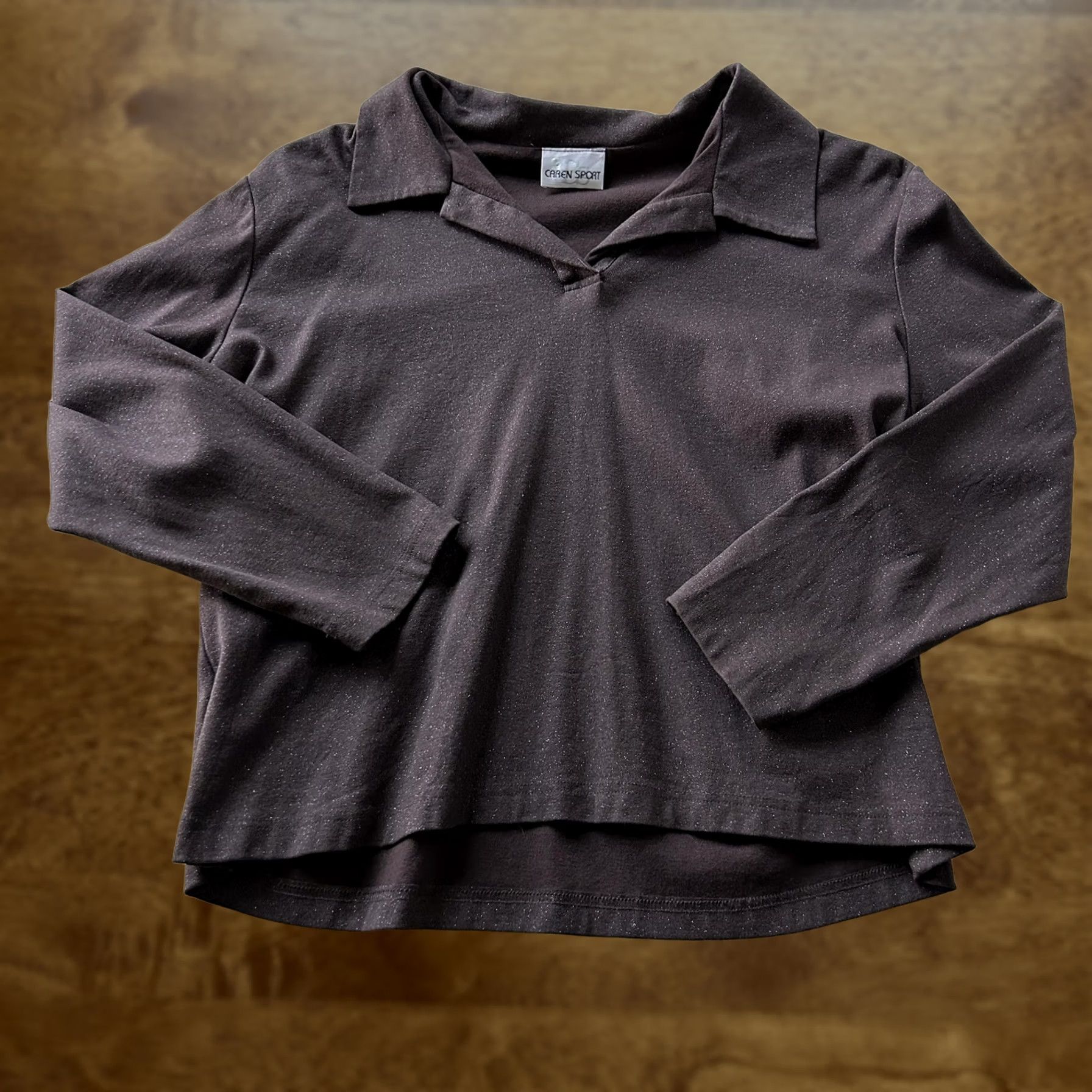 Vintage Caren Sport Polo Shirt Womens 3X Brown Long Sleeve Collared USA Top Shirt Size XXL / US 16-18 / IT 52-54 - 1 Thumbnail