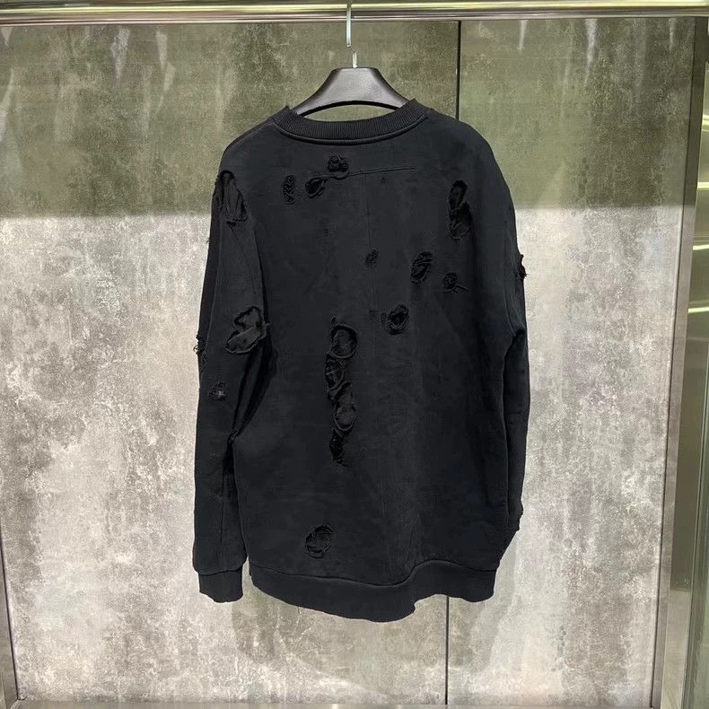 Givenchy Givenchy Black Hole - Black Large Destroyed Net Tulle Swea Size US S / EU 44-46 / 1 - 2 Thumbnail