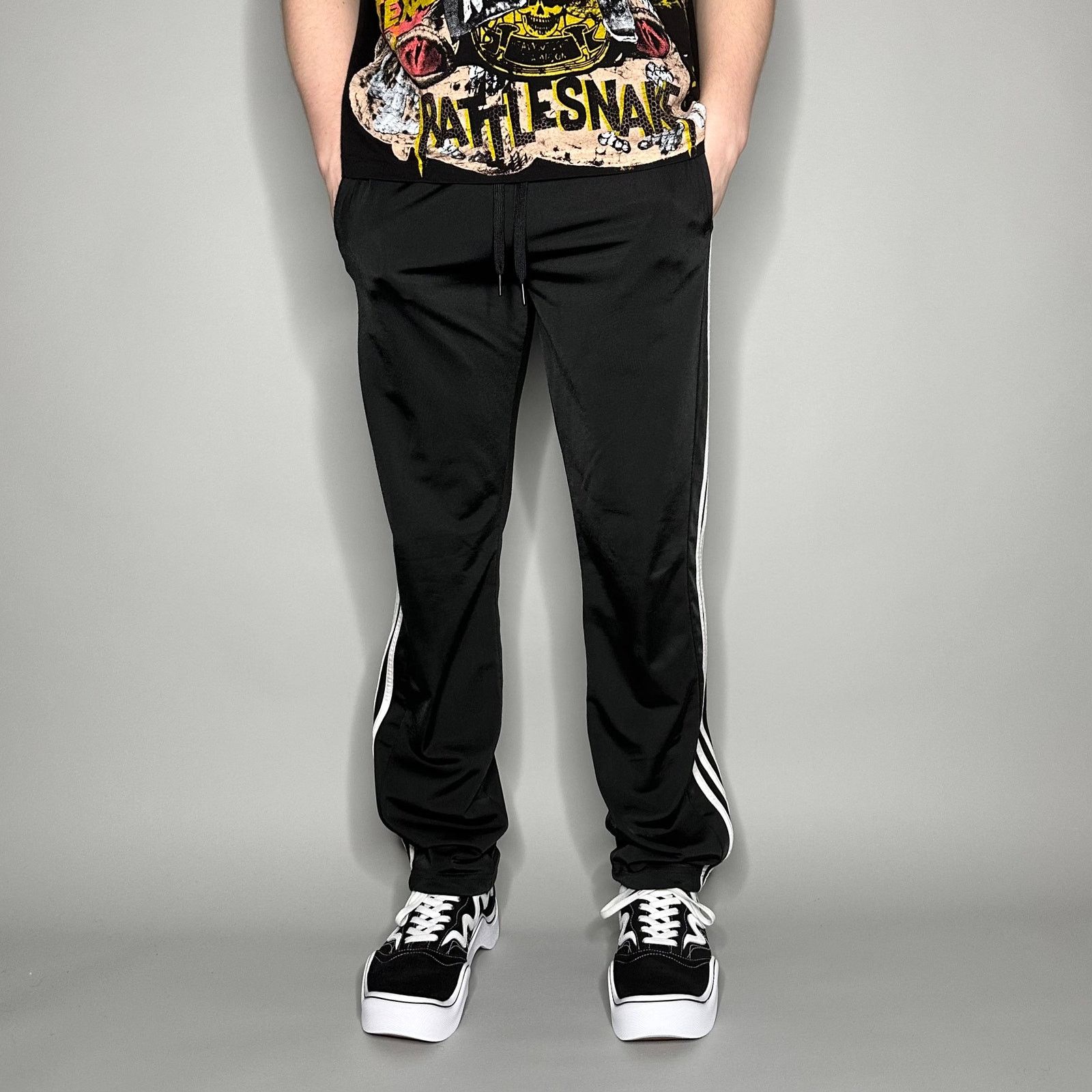 Adidas Vintage Y2K Adidas Sweatpants Mens M Jet Black Polyster Size US 32 / EU 48 - 2 Thumbnail