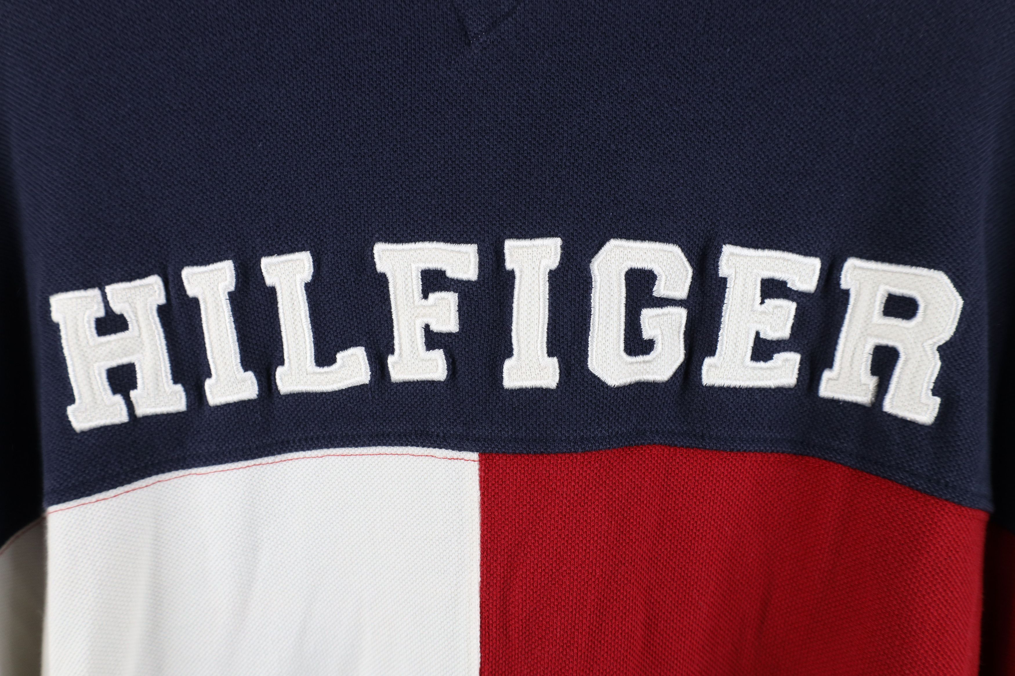 Tommy Hilfiger Vintage 90s Tommy Hilfiger Big Logo Long Sleeve Rugby Polo Size US L / EU 52-54 / 3 - 13 Thumbnail