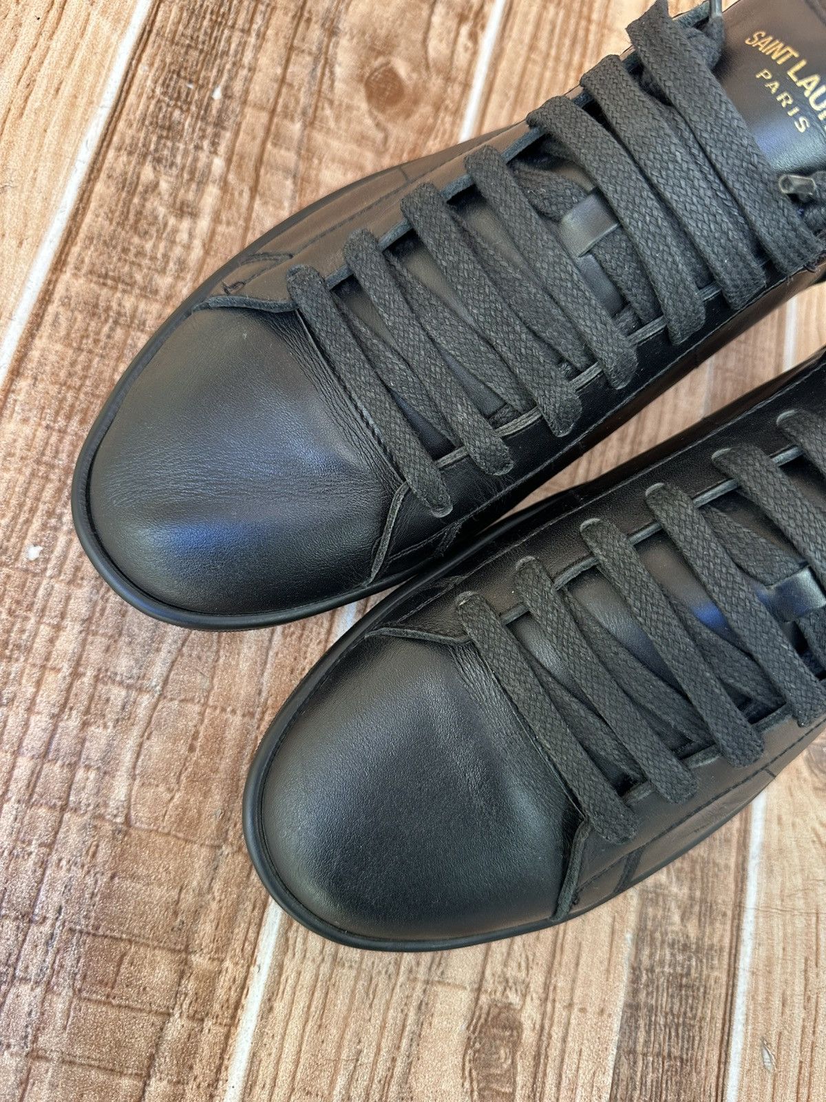 Saint Laurent Paris Saint Laurent SL/01 Black Leather Signature Court Classics Size US 8 / EU 41 - 11 Thumbnail