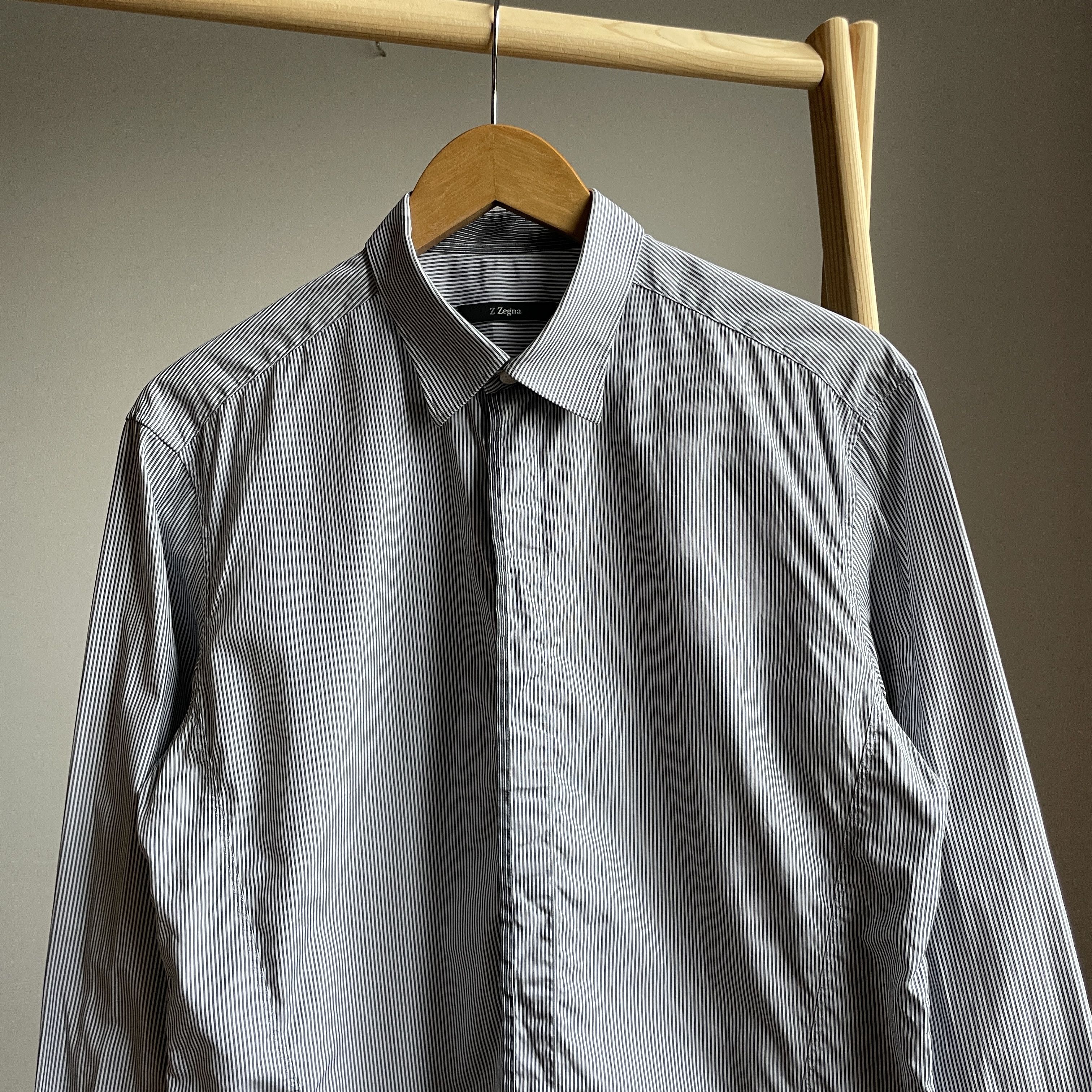 Z Zegna Z Zegna Striped Dress Shirt Size 41 Size 40R - 3 Thumbnail
