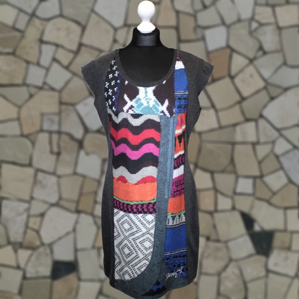 Desigual Desigual Dress XL Womens A-Line Grey Knee Length Dress Size XL / US 12-14 / IT 48-50 - 1 Thumbnail