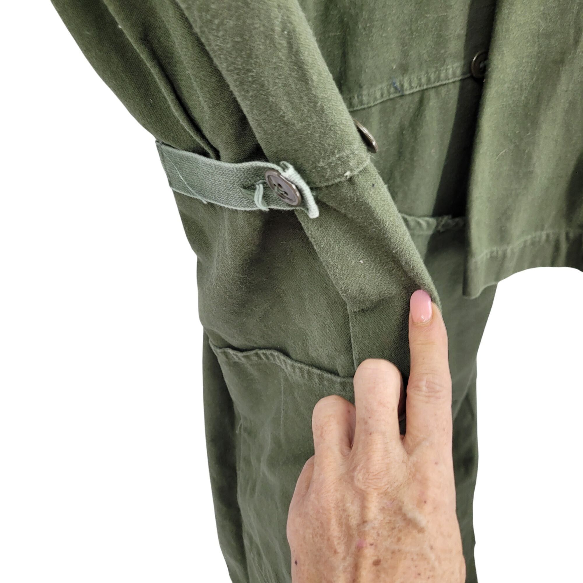 Vintage Vintage US Army OG-107 Cotton Sateen Coveralls M Army Green Size US 36 / EU 52 - 12 Thumbnail