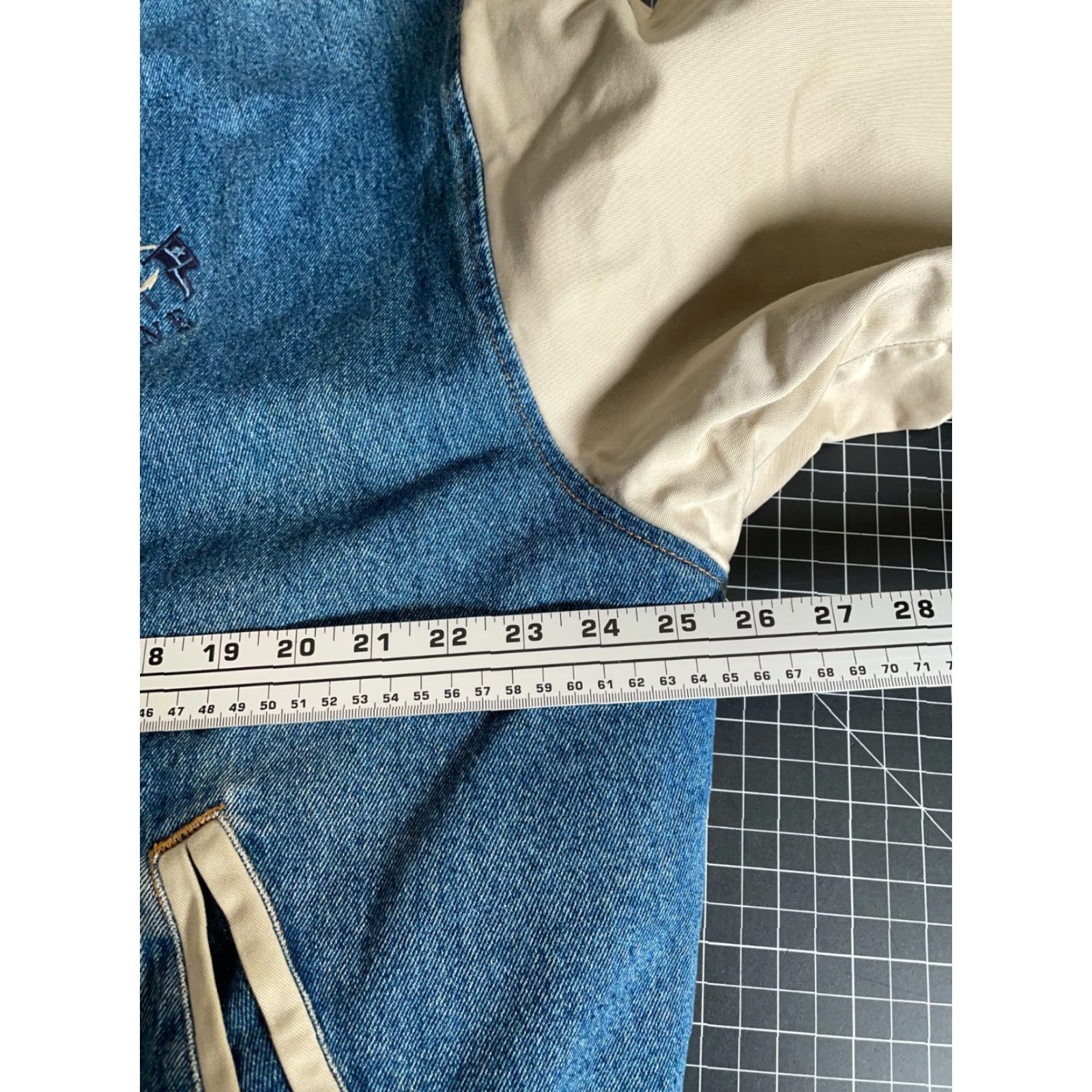 Vintage VINTAGE Gear for Sports Denim Bomber Jacket Men XL Blue Beige Maine Embroidery Size US XL / EU 56 / 4 - 5 Thumbnail