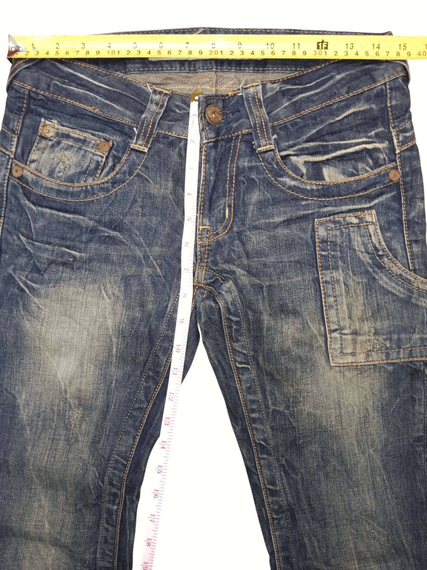 Le Grande Bleu (L.G.B.) 🔥Drive Jeans🔥 Seditionaries Unisex Low Rise Flare Jeans Size US 27 - 13 Thumbnail