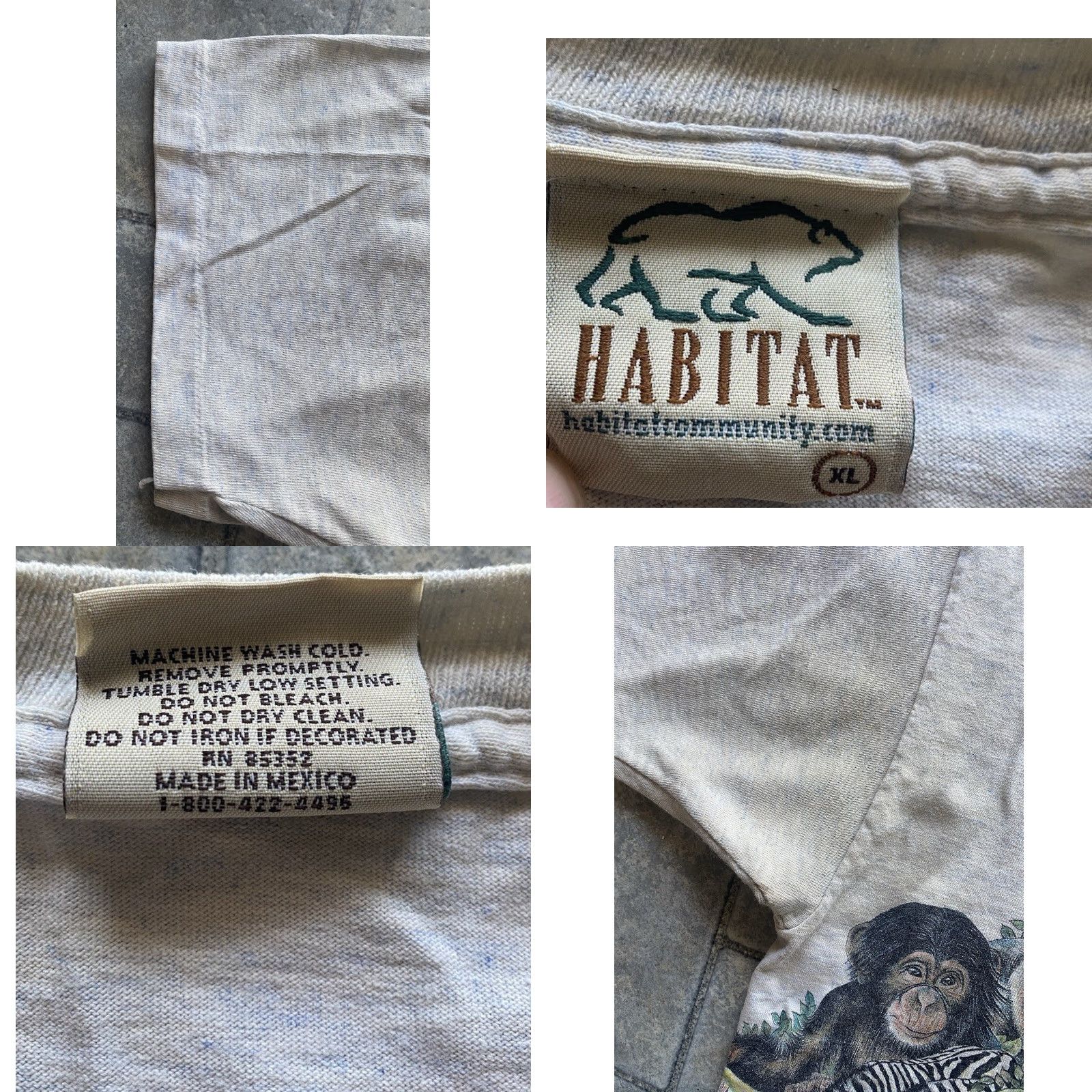 Habitat VINTAGE Habitat T-Shirt Animals Safari Men’s XL Gray Single Stitch Short Sleeve T-Shirt Mens XL Gray Animals Safari Habitat Vintage Size US XL / EU 56 / 4 - 8 Thumbnail