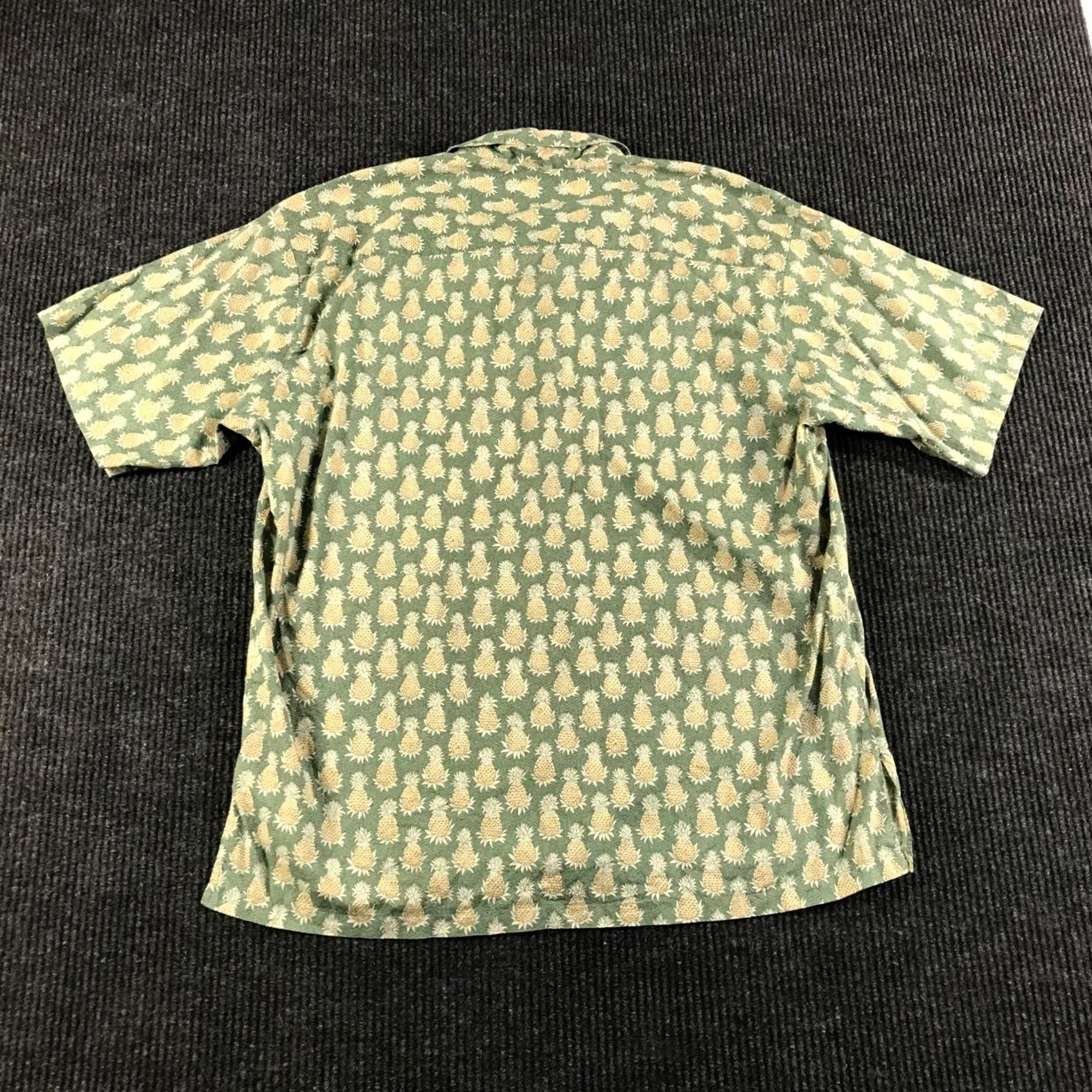 Tori Richard Tori Richard Mens Pineapple Print Short Sleeve Button Front Shirt Green XL Size US XL / EU 56 / 4 - 4 Thumbnail
