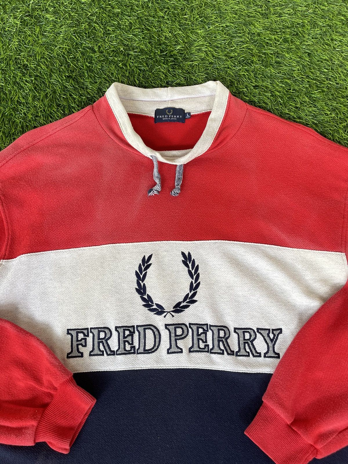 Fred Perry RAREST‼️Vintage90s🔥FRED PERRY🔥Embroidered Big logo Longsleeve Size US L / EU 52-54 / 3 - 16 Thumbnail