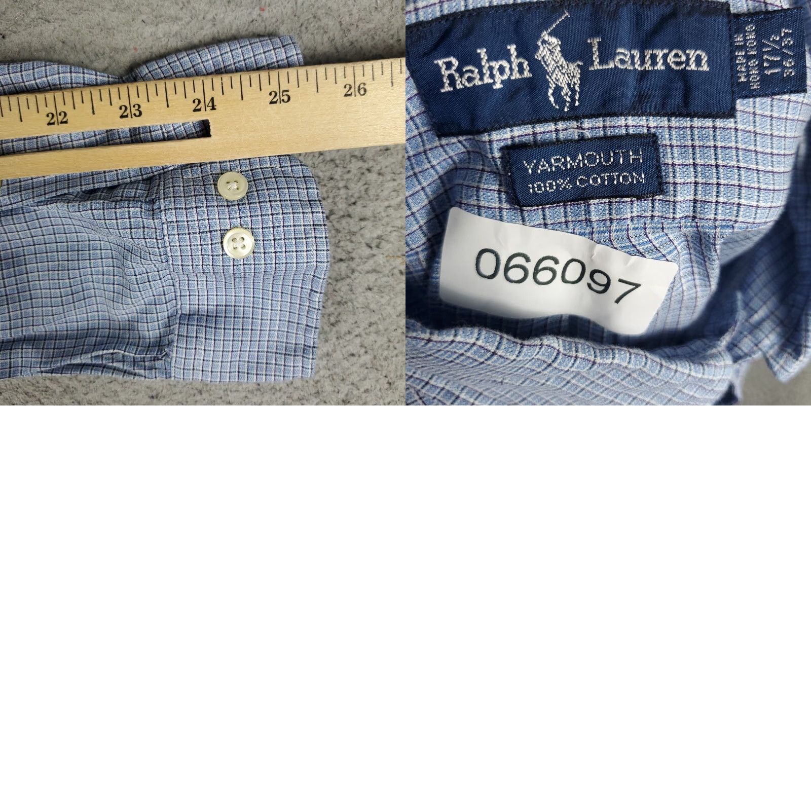 Ralph Lauren Ralph Lauren Shirt Mens 17.5 Blue Plaid Pony Dress Button Up Long Sleeve Size 48R - 8 Thumbnail
