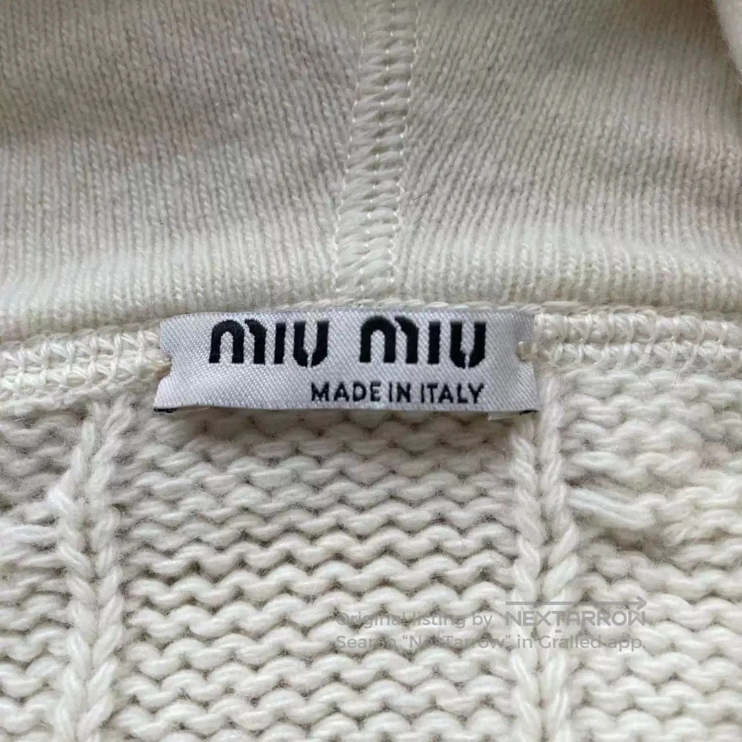 Miu Miu miu miu logo cropped knit hoodie. Size M / US 6-8 / IT 42-44 - 5 Thumbnail