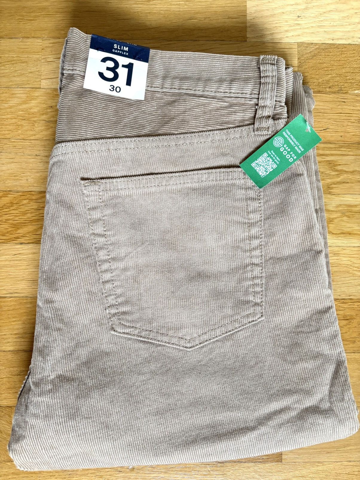 Gap Unworn GAP corduroy slim fit men pant - size 31 / 30 - beige Size US 31 - 1 Thumbnail