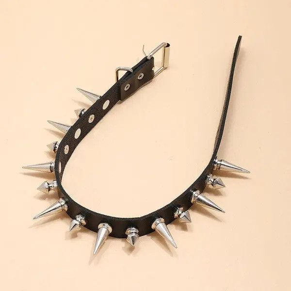 Other Long Leather Collar Choker Size ONE SIZE - 4 Thumbnail