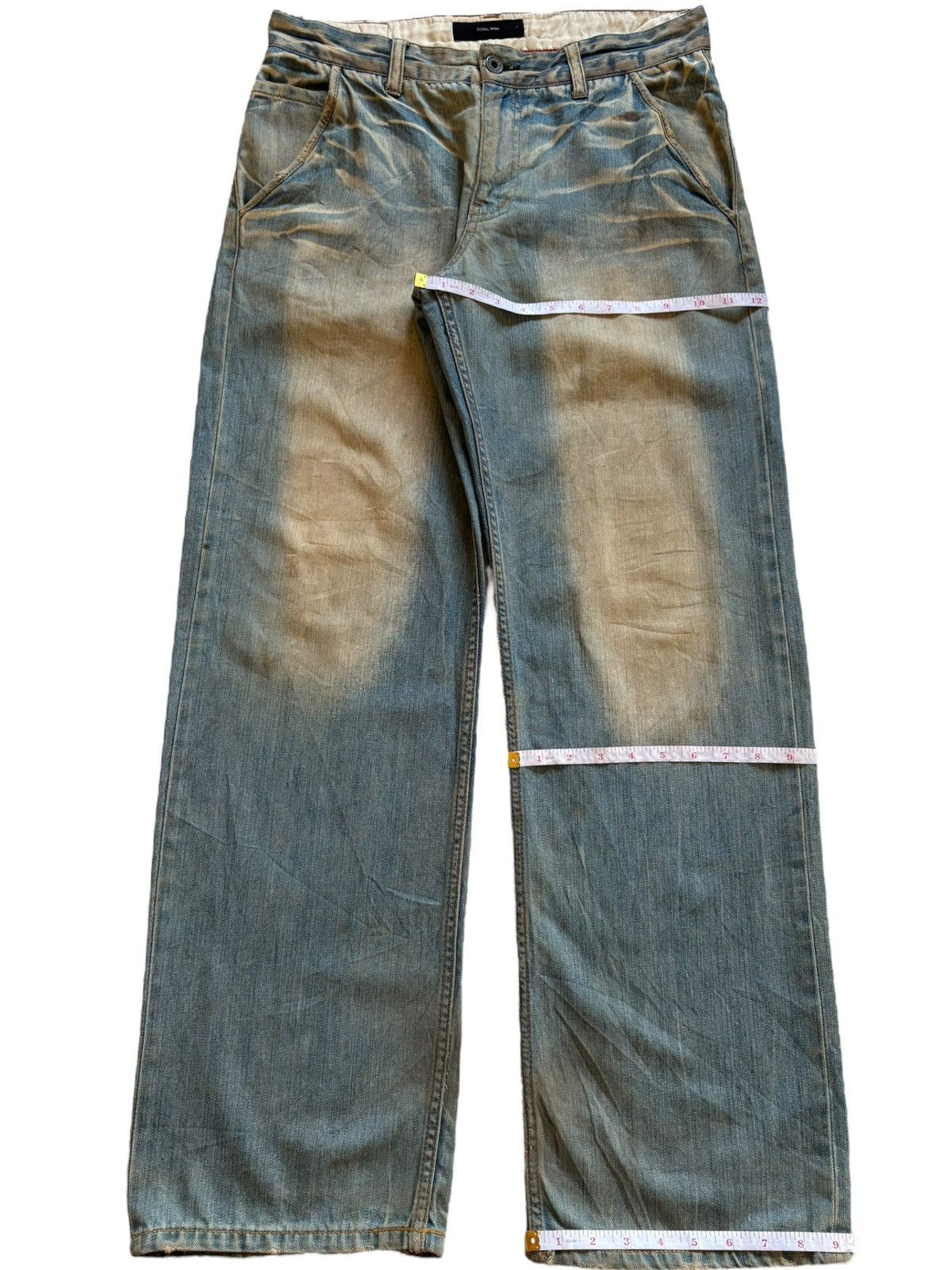 Japanese Brand Vintage Japanese Brand Bleached Rusty Wash Baggy Jeans Size US 32 / EU 48 - 14 Thumbnail