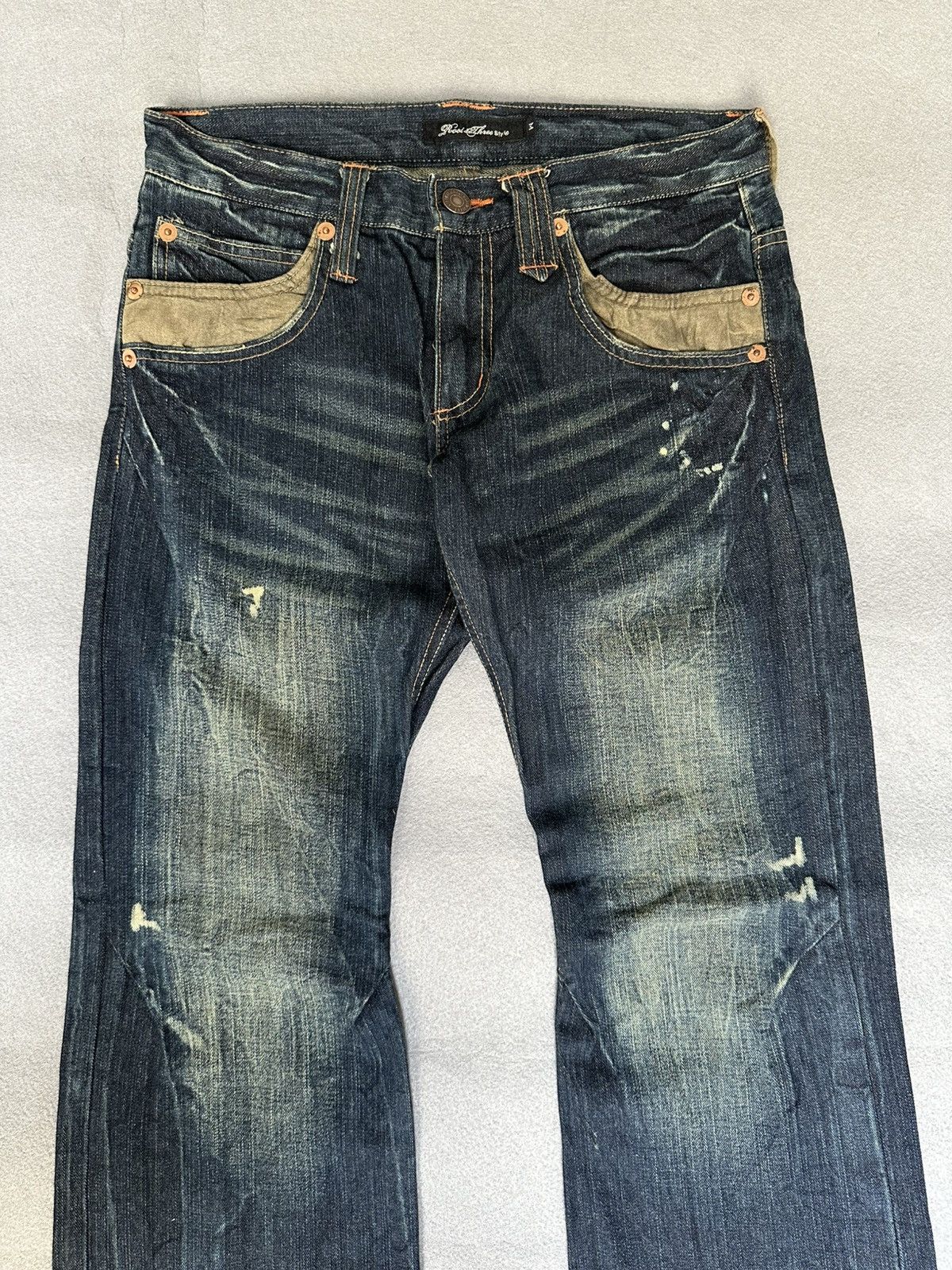 Japanese Brand FLARE Root Three Design Denim Size US 30 / EU 46 - 4 Thumbnail