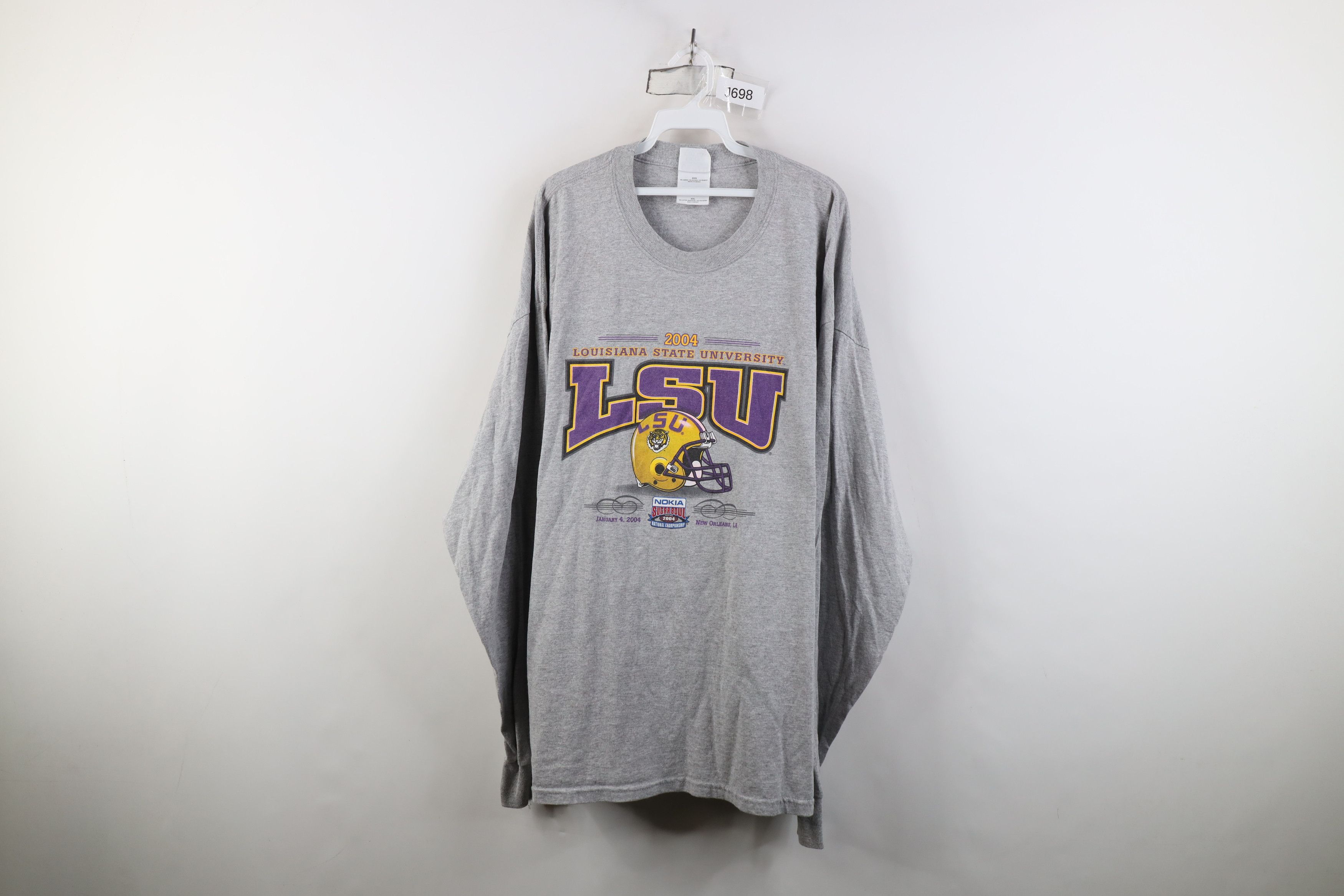 Vintage Vintage Y2K Champs LSU Football Long Sleeve T-Shirt Gray Size US XXL / EU 58 / 5 - 1 Thumbnail