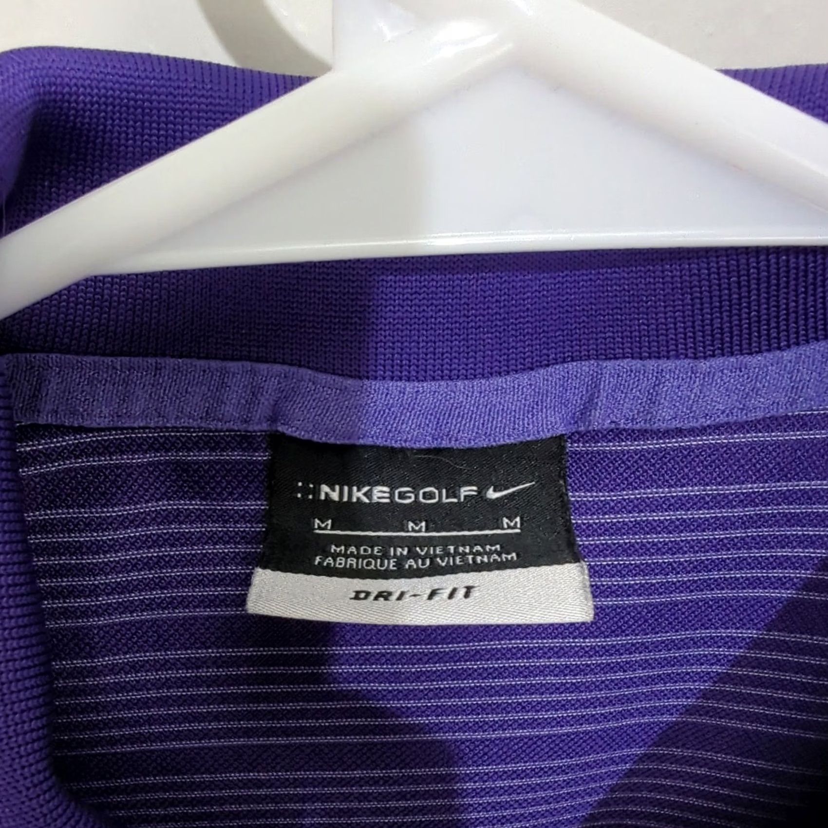 Nike Nike Golf Polo Shirt Mens Dri-Fit Short Sleeve Purple Striped M 274038 Size US M / EU 48-50 / 2 - 2 Thumbnail