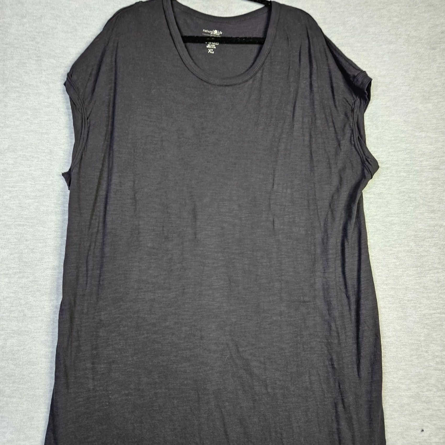 Vintage Natural Life Women's XL Black Jersey Knit Cotton Tee Midi Dress Dress Black Jersey Knit Cotton Tee Midi Dress Size XL / US 12-14 / IT 48-50 - 4 Thumbnail