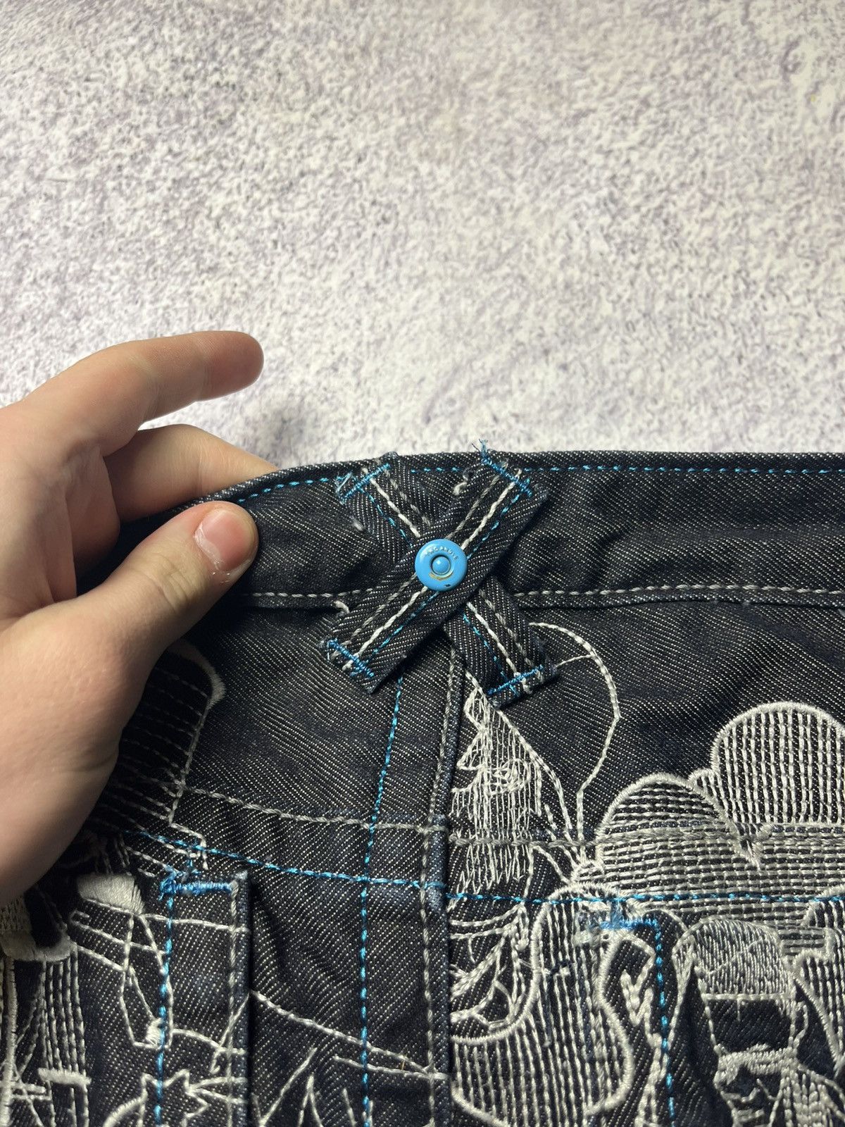 Japanese Brand 0Os VINTAGE Avant Garde Big logo Japanese Baggy Pants Y2K Size US 33 - 13 Thumbnail