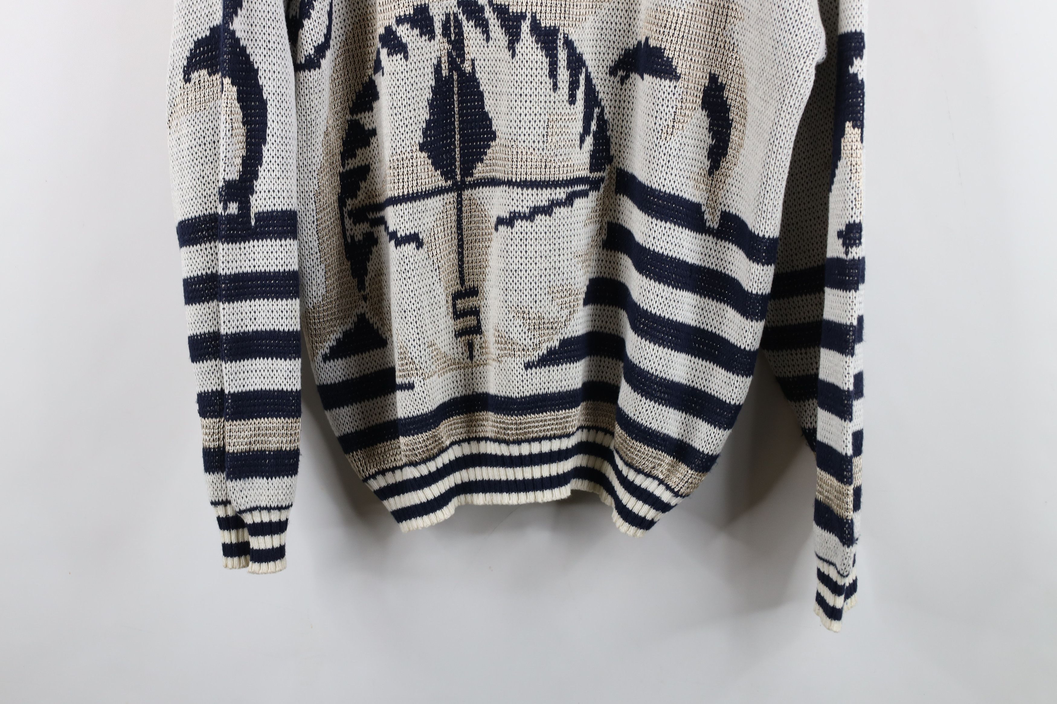 Vintage Vintage 90s Streetwear Dolphin All Over Print Knit Sweater Size L / US 10 / IT 46 - 3 Thumbnail