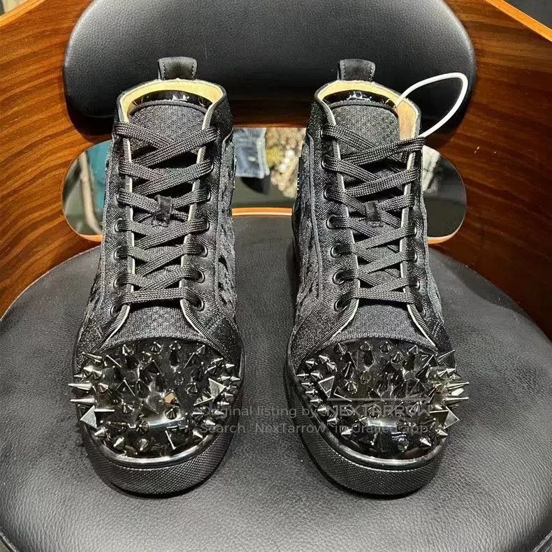 Christian Louboutin Black Studded High. Size US 7.5 / EU 40-41 - 2 Thumbnail