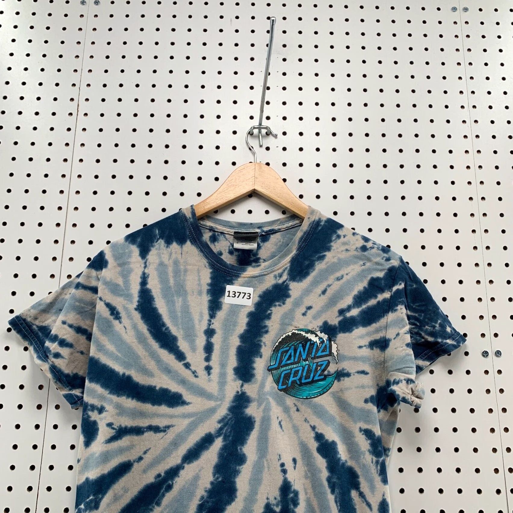 Vintage Santa Cruz Tie Dye Shirt Adult Small Short Sleeve Gray Black Blue Graphic Mens Size US S / EU 44-46 / 1 - 5 Thumbnail