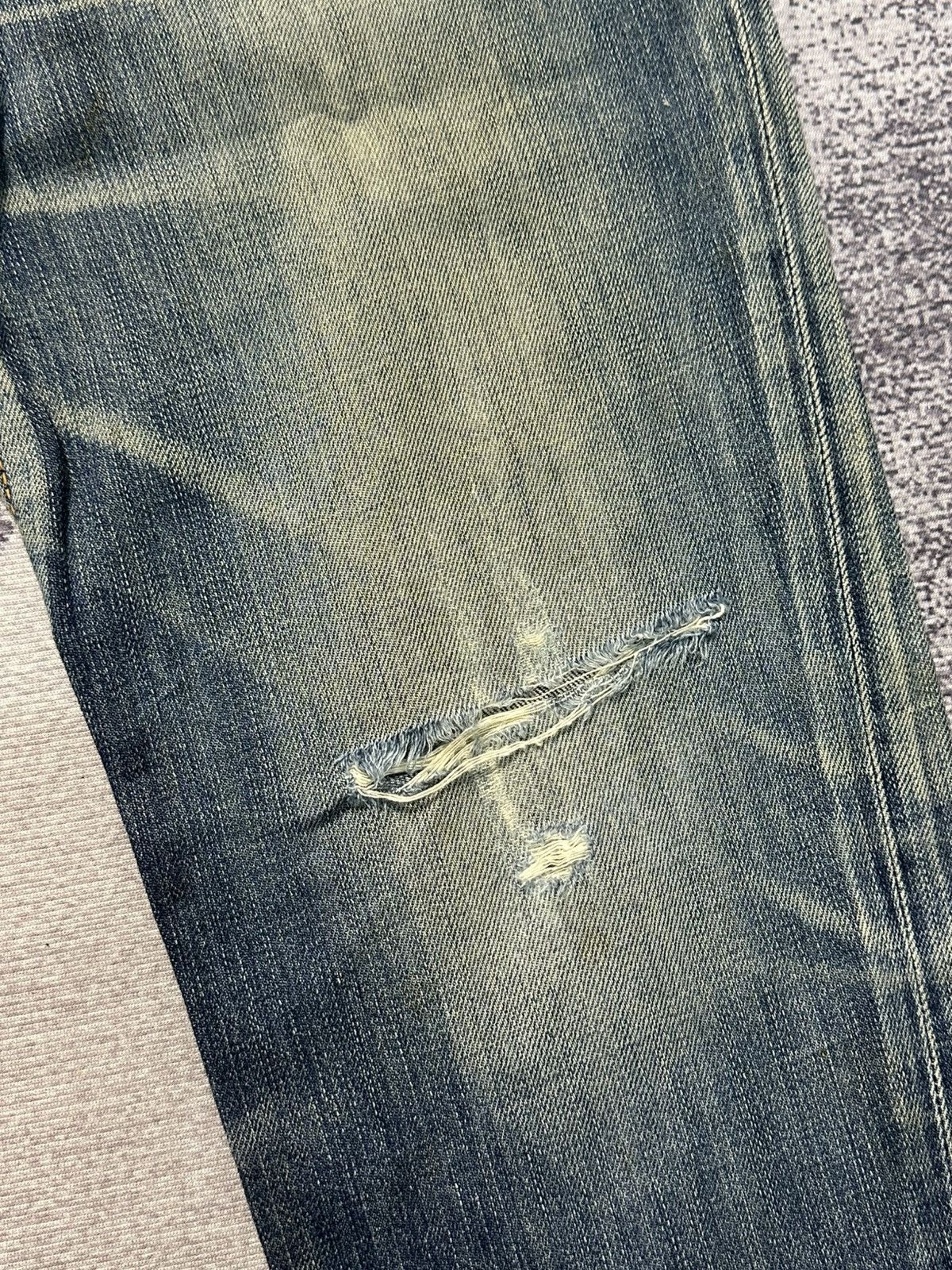 Edwin 2000s Flare Edwin Blue Trip Mud Wash Buckle Back Denim Jeans Size US 29 - 5 Thumbnail