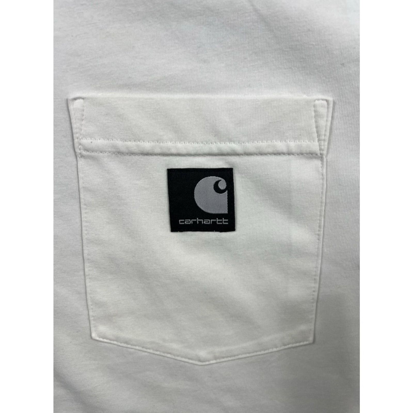 Carhartt VINTAGE Carhartt White Short-Sleeve Pocket T-Shirt Logo Polyester XL Mens Size US XL / EU 56 / 4 - 5 Thumbnail