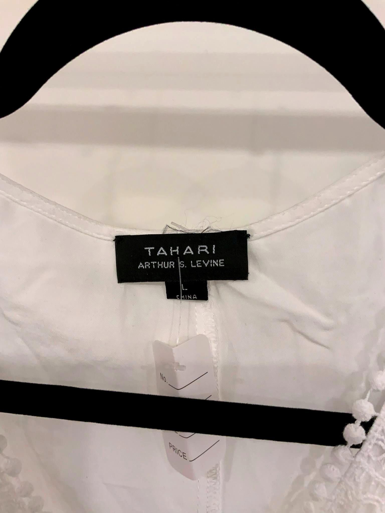 Elie Tahari Elegant Tahari White Blouse with Lace Details Size L / US 10 / IT 46 - 3 Thumbnail