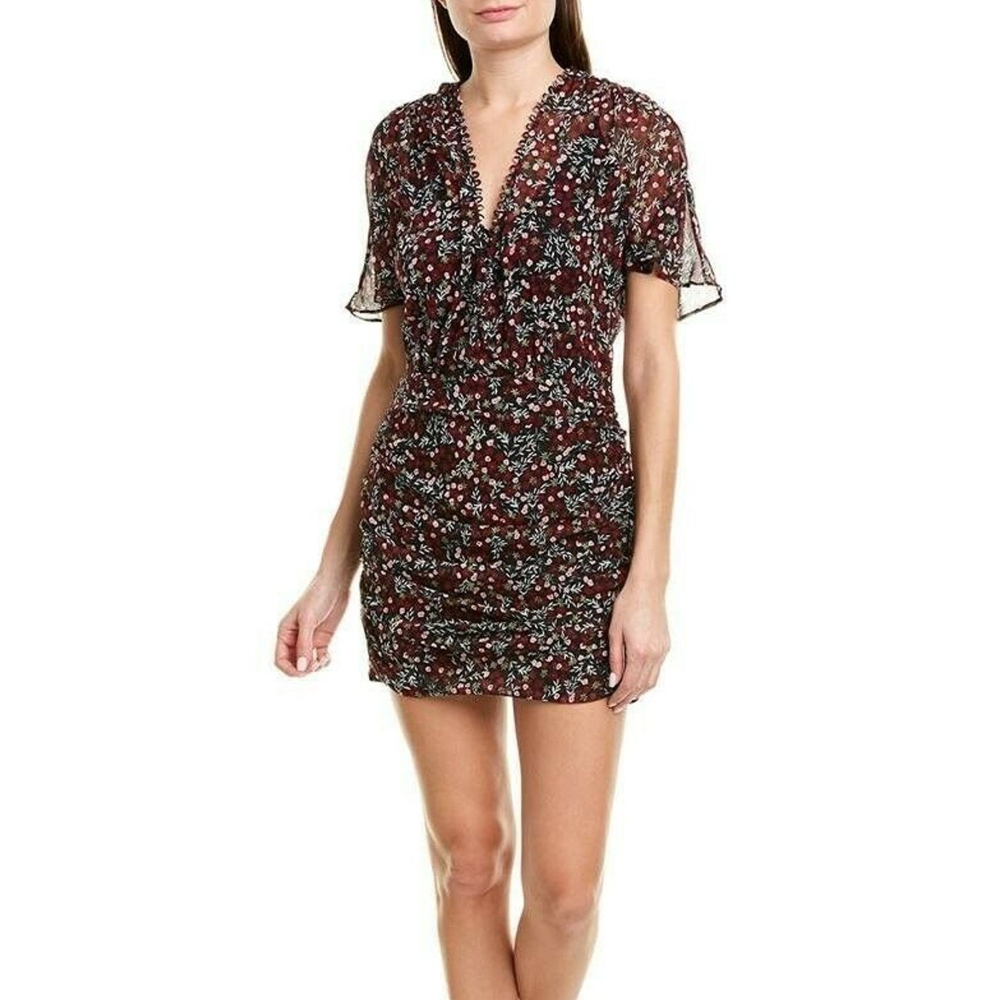 NICHOLAS NICHOLAS Mini Daisy Ruched Mini Dress in Floral NWT $595 Size XS / US 0-2 / IT 36-38 - 1 Thumbnail