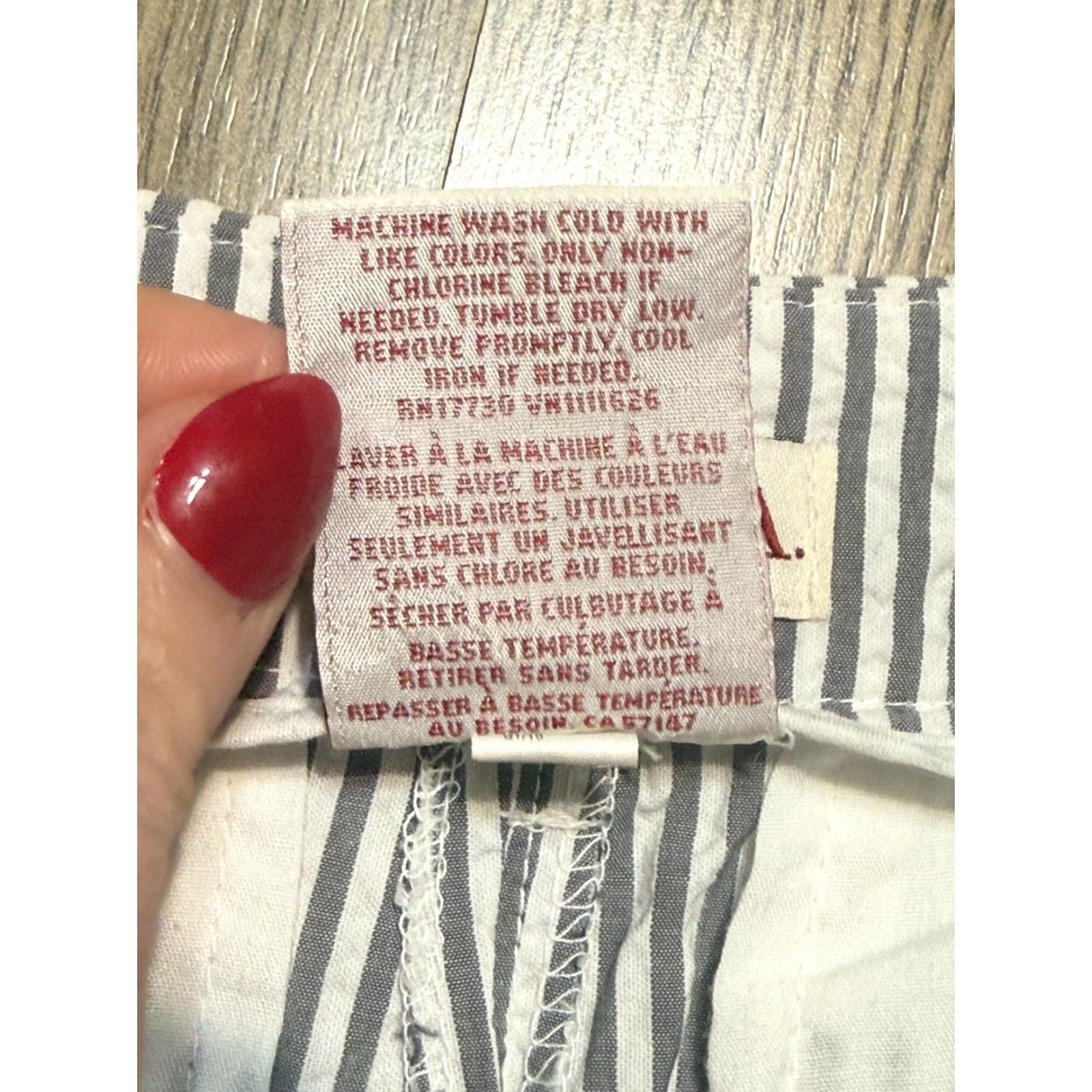 Merona Merona Pants Women's 8 Grey White Striped Flat Front Classic Pants Women Size 30" / US 8 / IT 44 - 7 Thumbnail