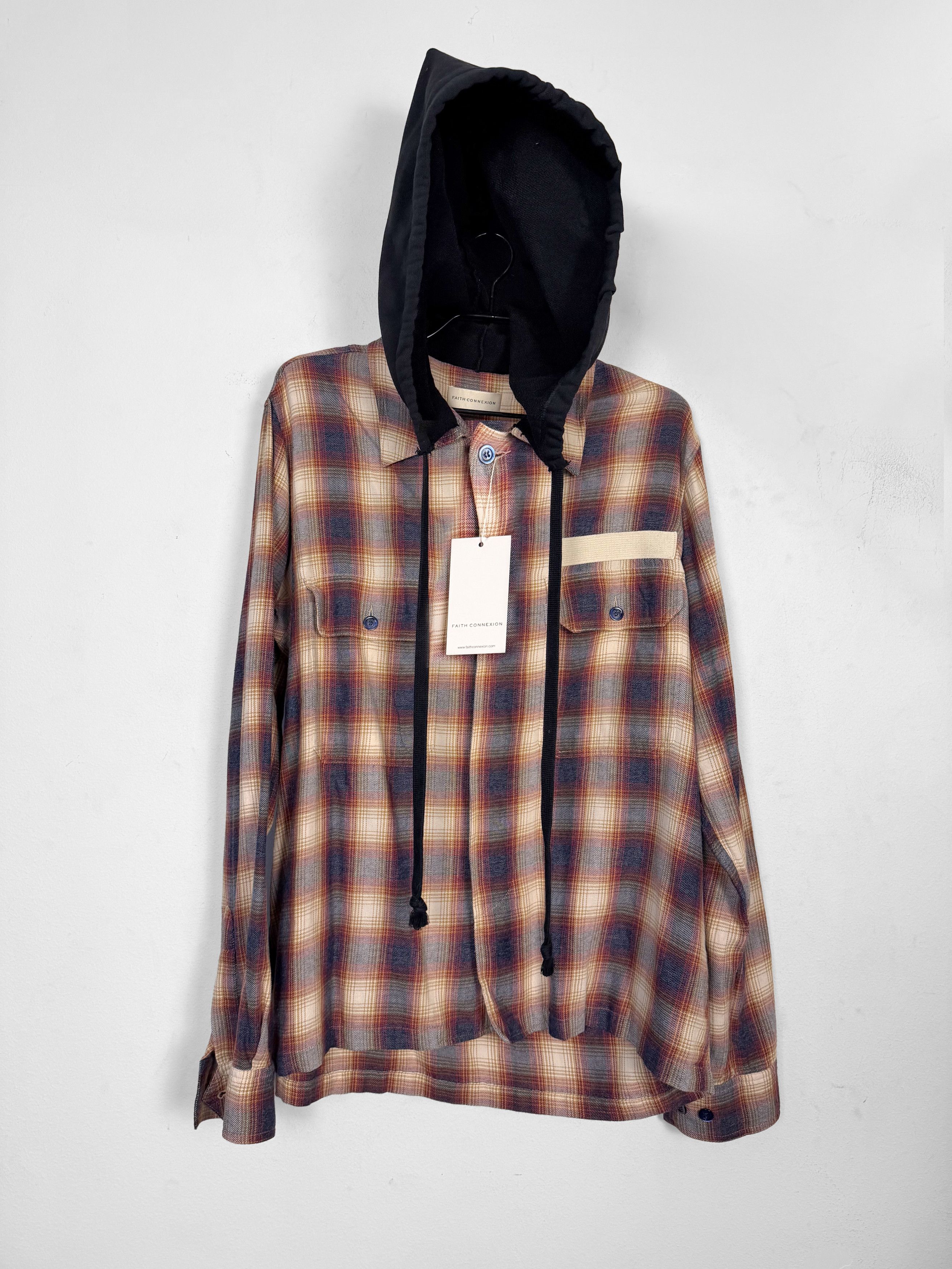 Faith Connexion Oversized Hooded Grunge Plaid Overshirt Size US XL / EU 56 / 4 - 3 Thumbnail